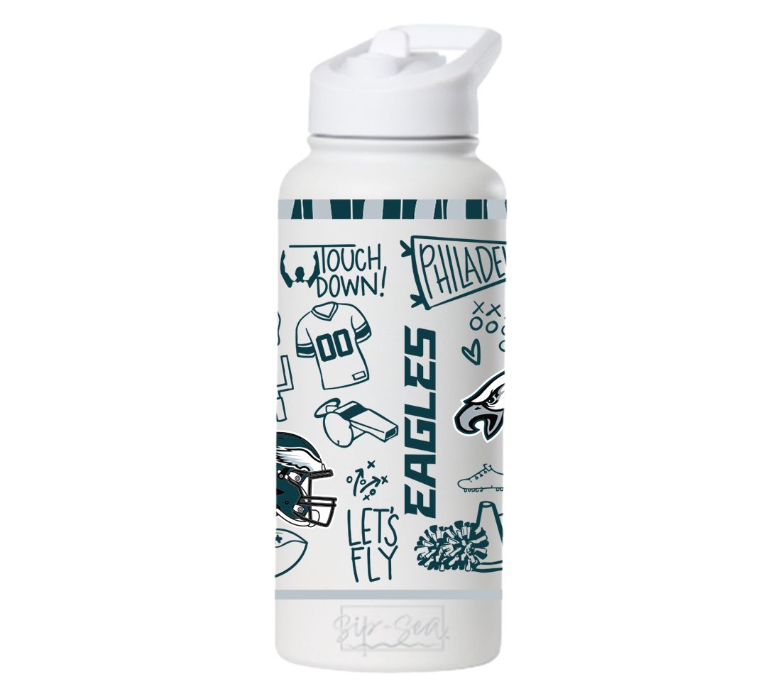 Memory Company 34oz NFL White Quencher Water Bottle Sketchpad