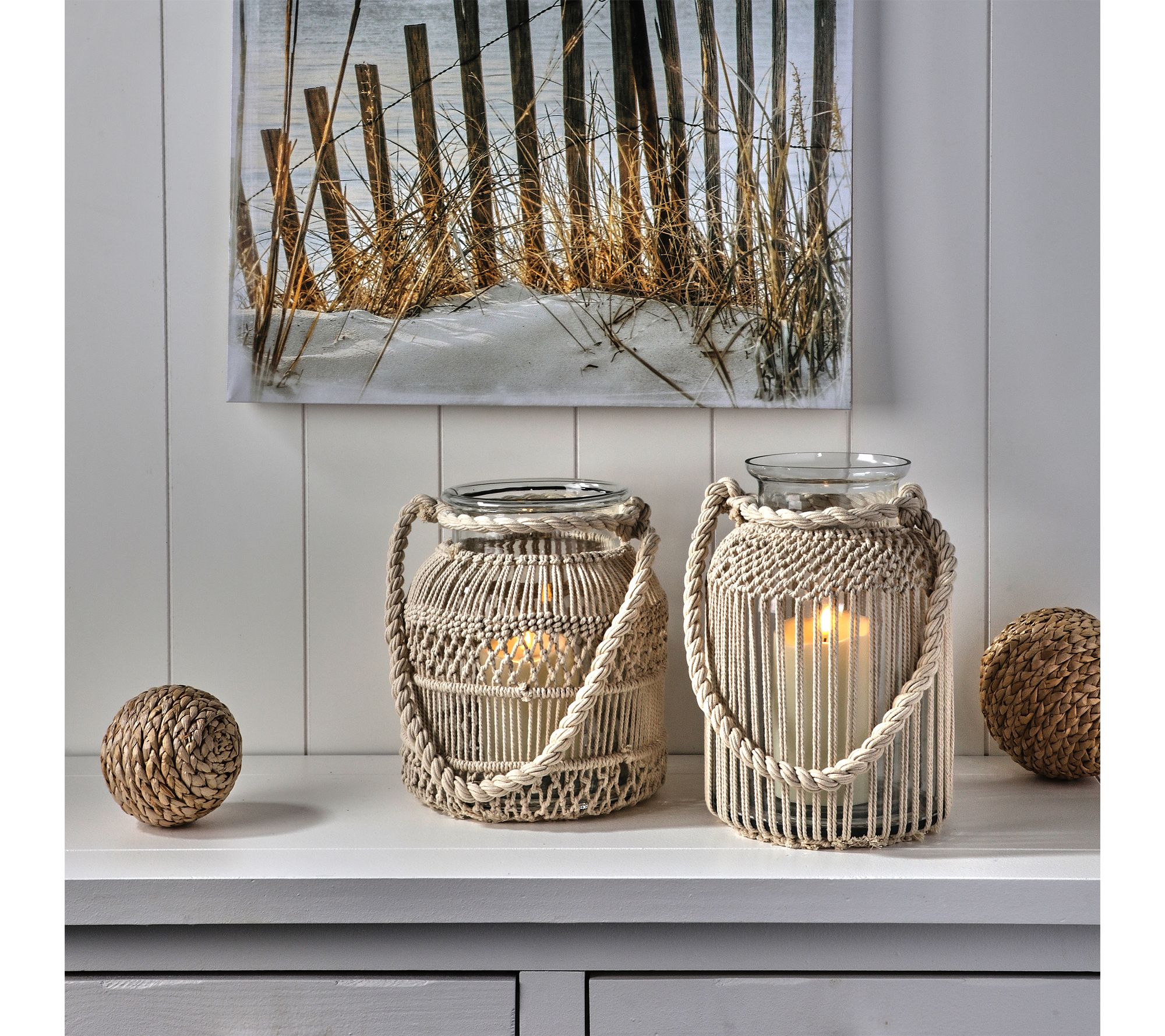 9-10.5" Glass With Thread Lantern Vase By Valerie