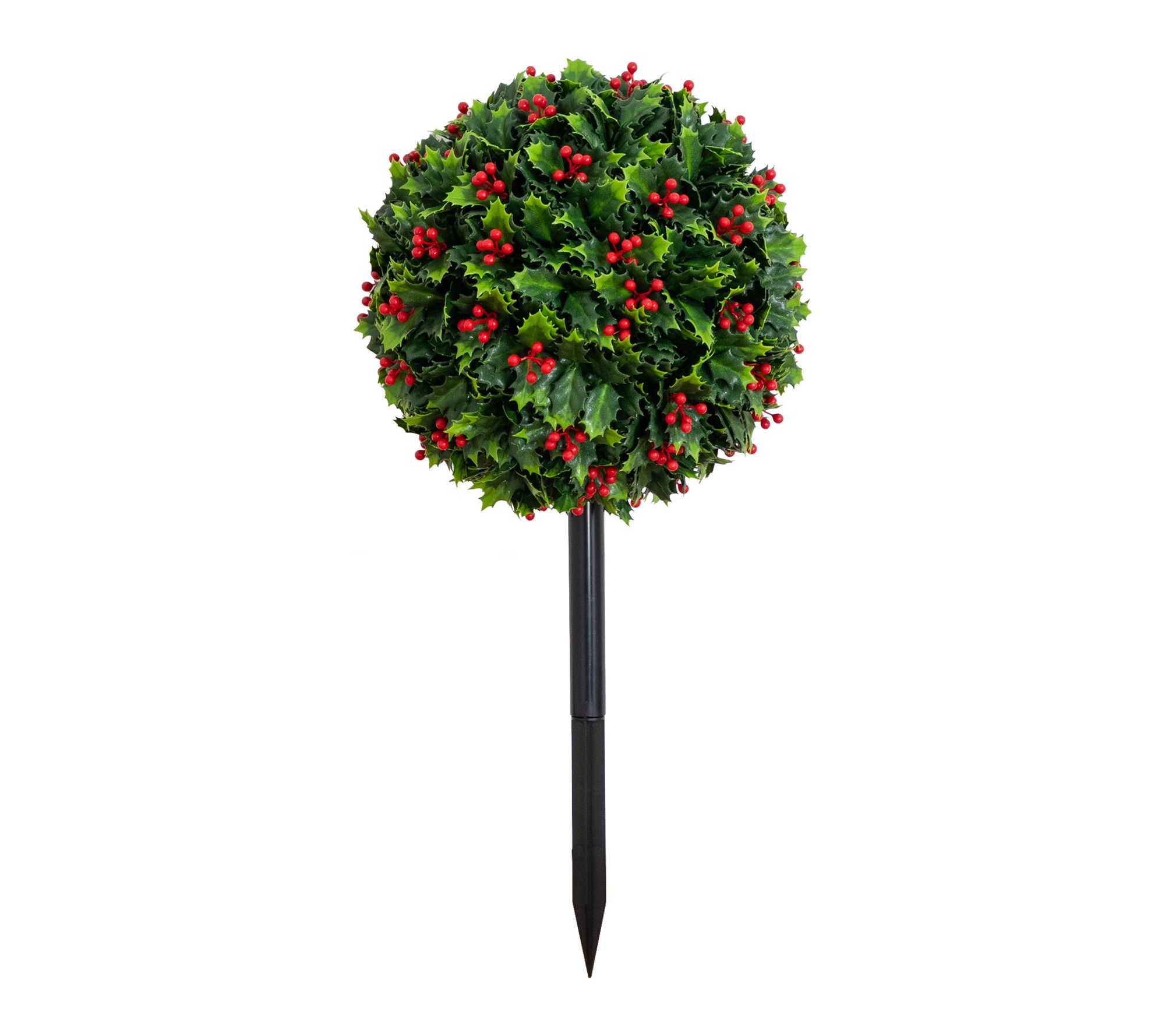2-ft  Holly Berry Ball with Integrated Stake by Nearly Natural