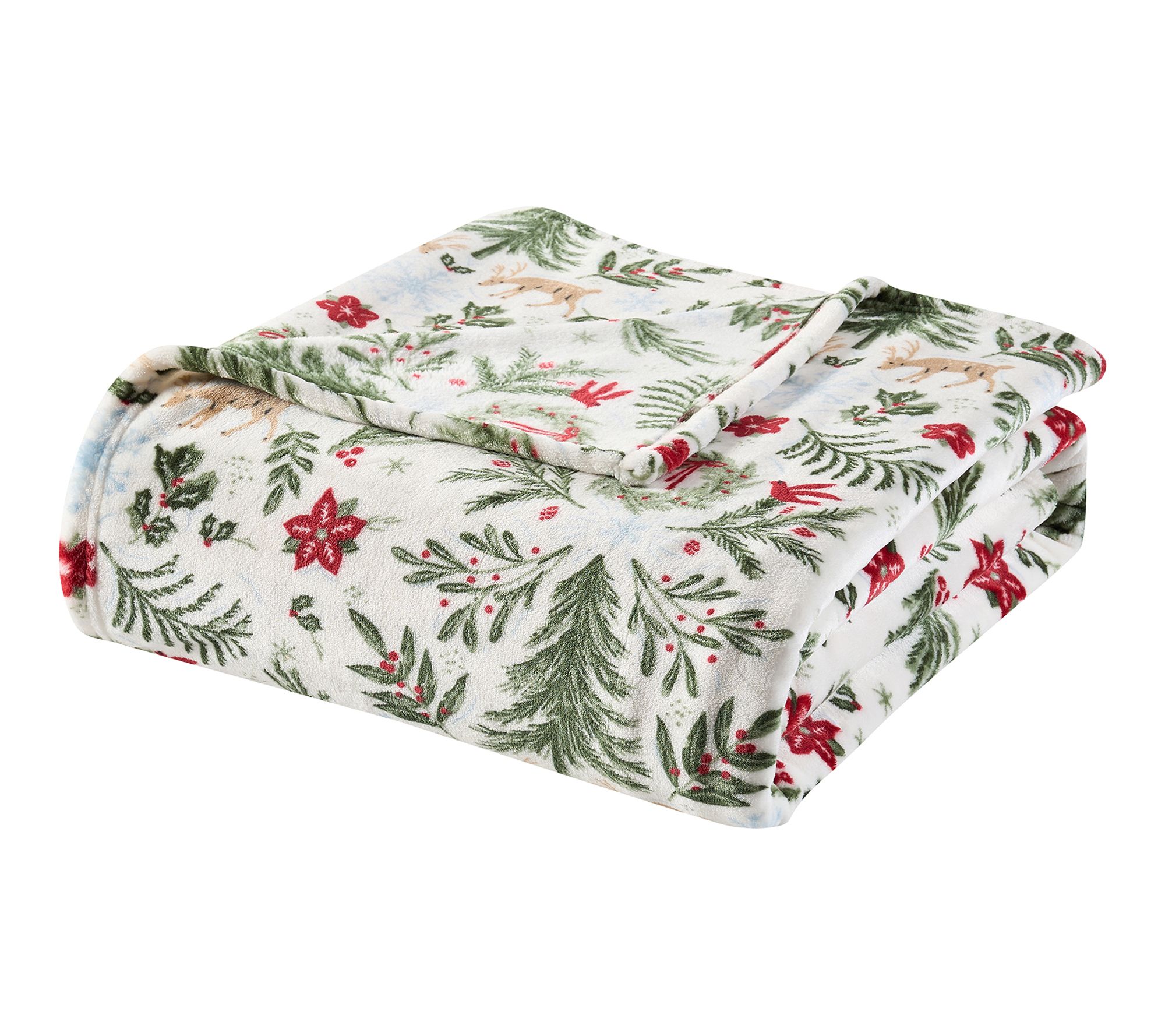Hallmark Foliage Plush Holiday Throw Blanket