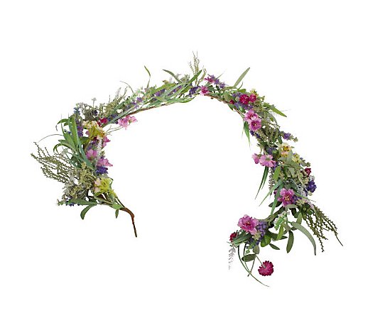 Williamsburg 5 ft. Lavender and Wildflower Garland with Greenery 