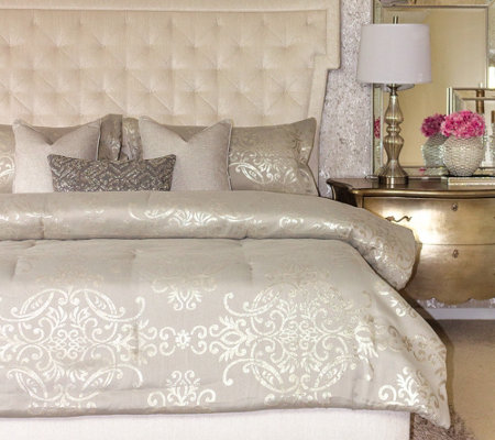 inspire me! home decor 6-piece full comforter set — qvc