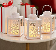 Candle Impressions Set of (3) 6" Holiday Icon Lanterns - H223473