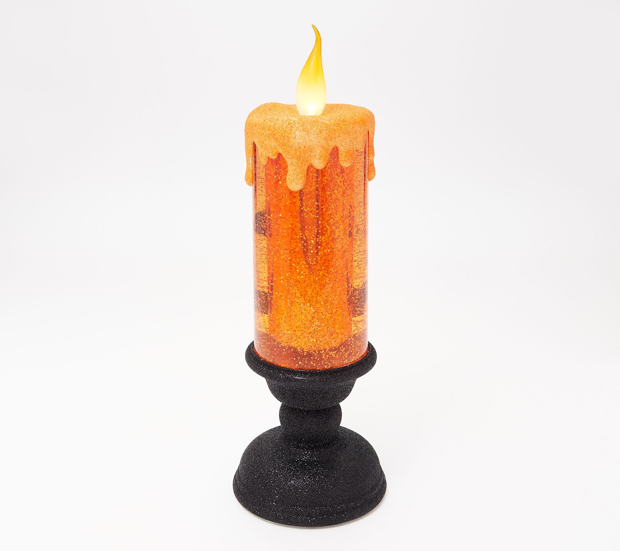 Illuminated Halloween Glitter Pillar Candle by Valerie
