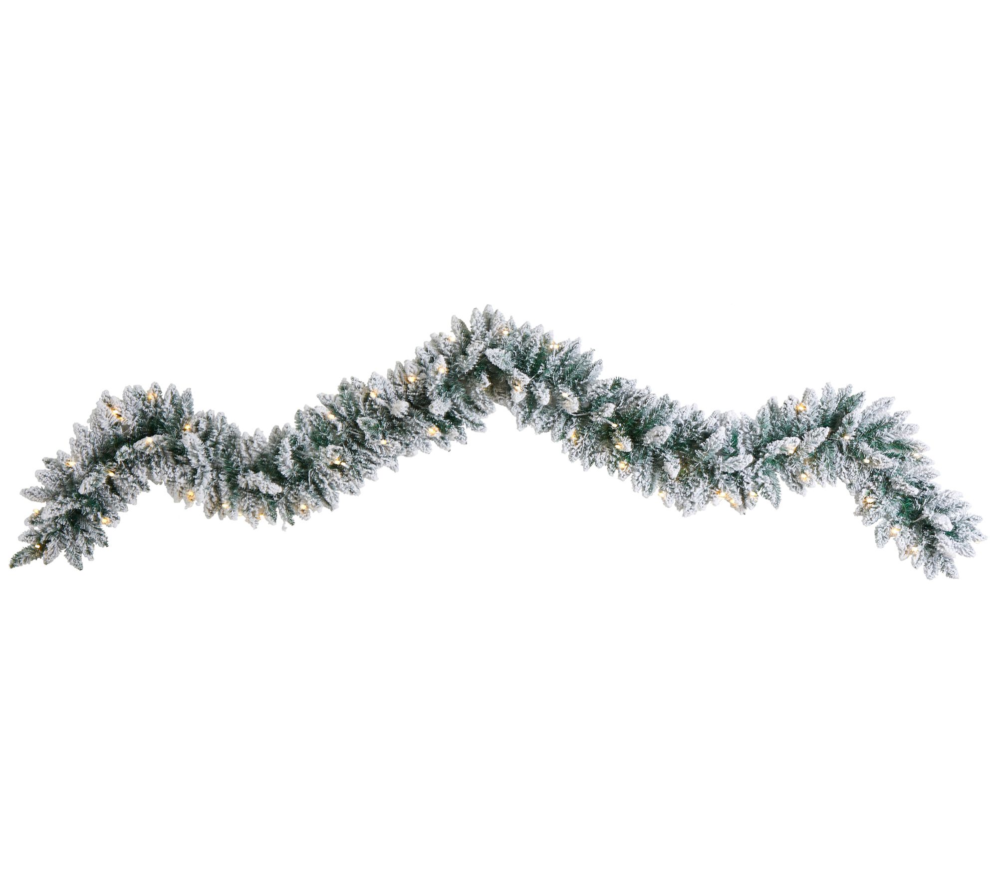 Northlight 9' x 14 Pre-Lit White Alaskan Pine Artificial Christmas  Garland, Warm White LED Lights