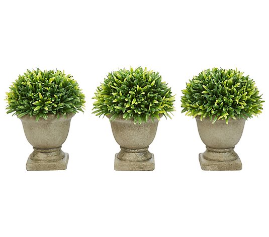 Nature Spring Set of 3 Potted Faux Grass Plants