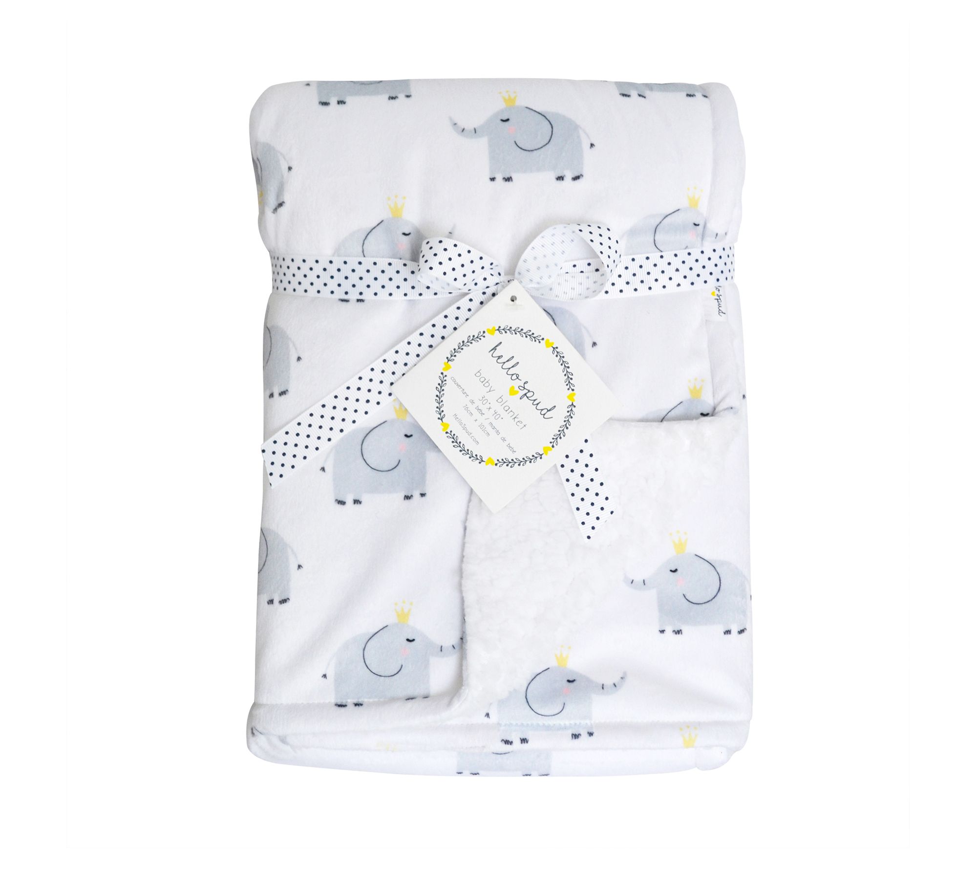 Hello Spud Elephant Plush Baby Blanket