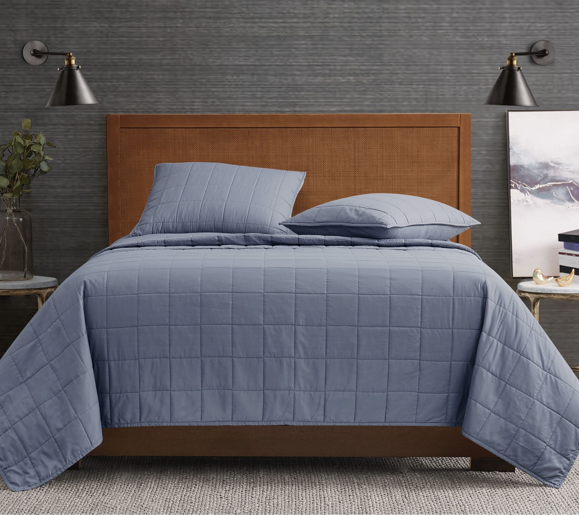 London Fog Garment Wash Solid Twin/Twin XL 2-Piece Quilt Set