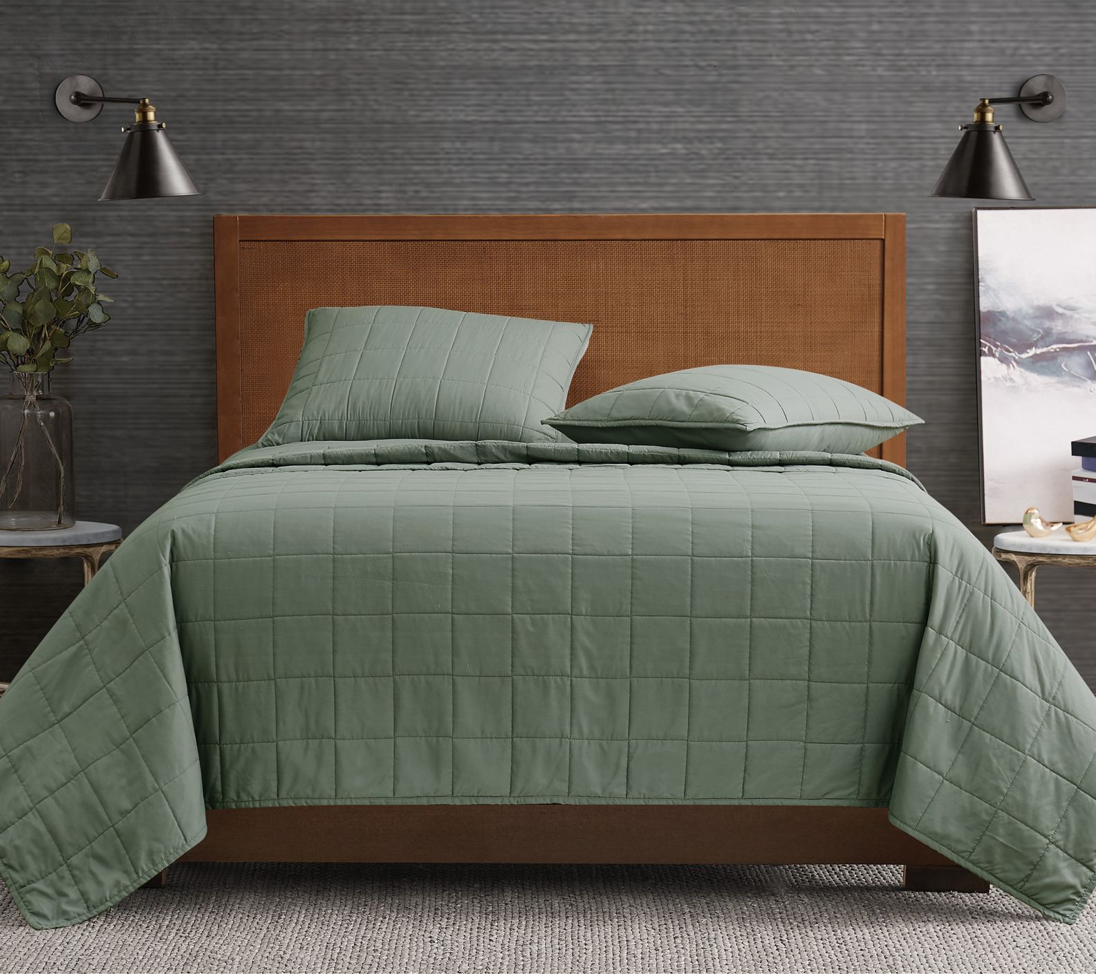 London Fog Garment Wash Solid Twin/Twin XL 2-Piece Quilt Set