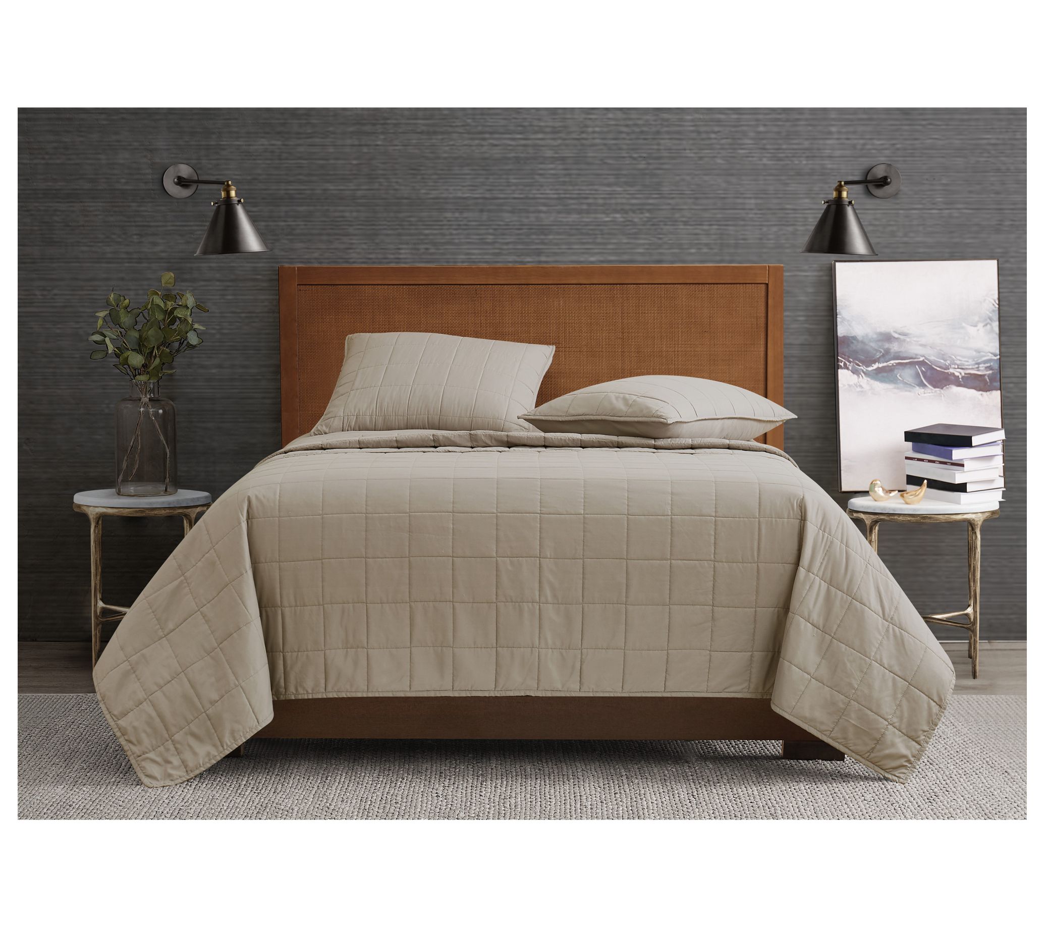 London Fog Garment Wash Solid Twin/Twin XL 2-Piece Quilt Set