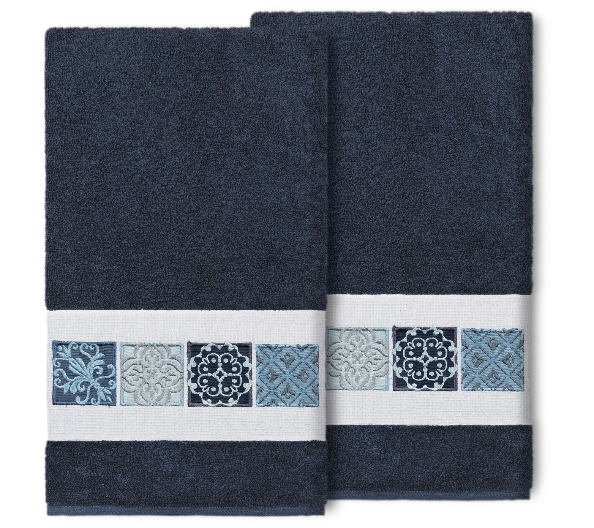 Linum Home Textiles Vivian 2pc Embellished BathTowel Set
