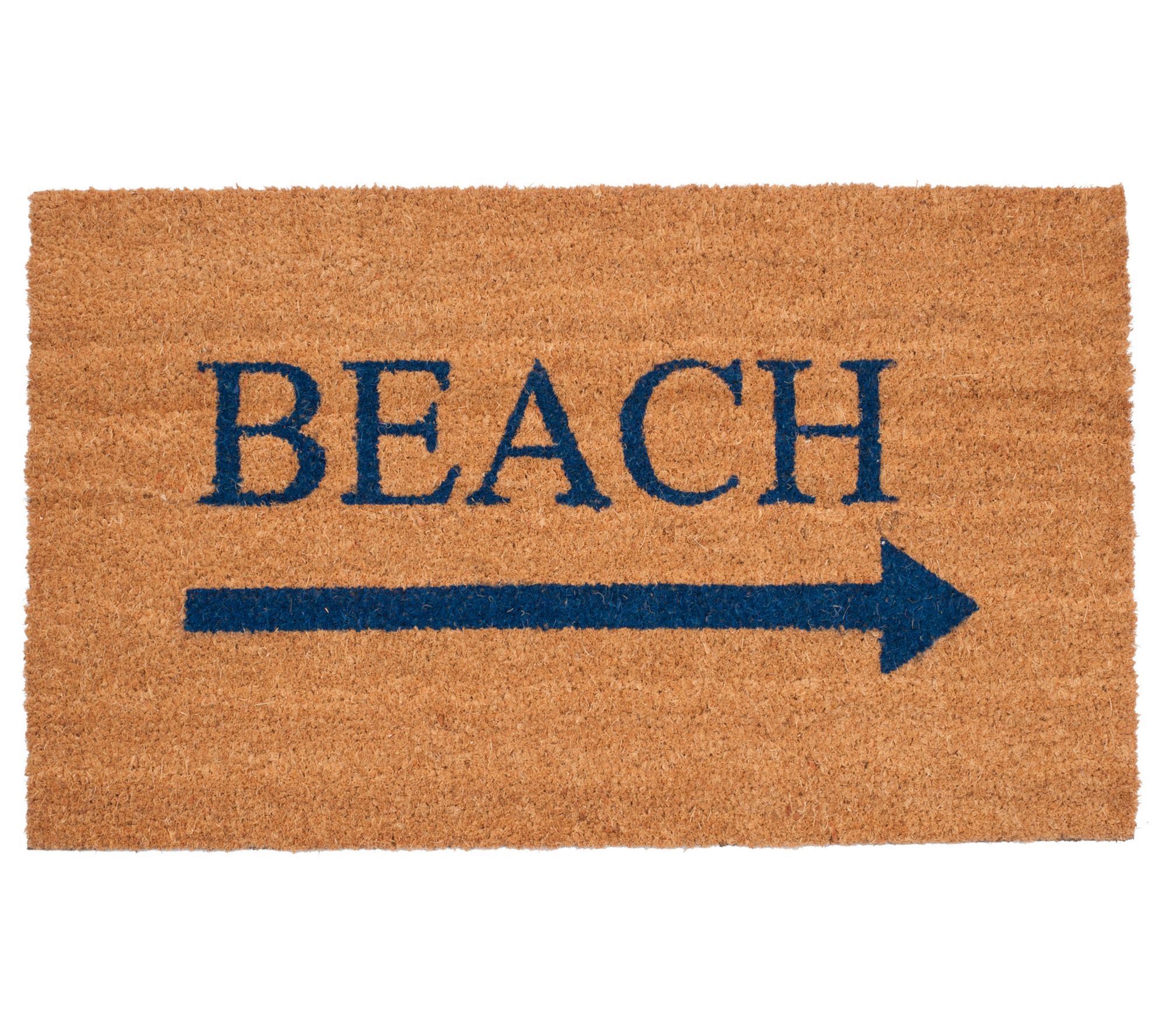 Beach Arrow Coir Doormat With Pvc Backing Qvc Com