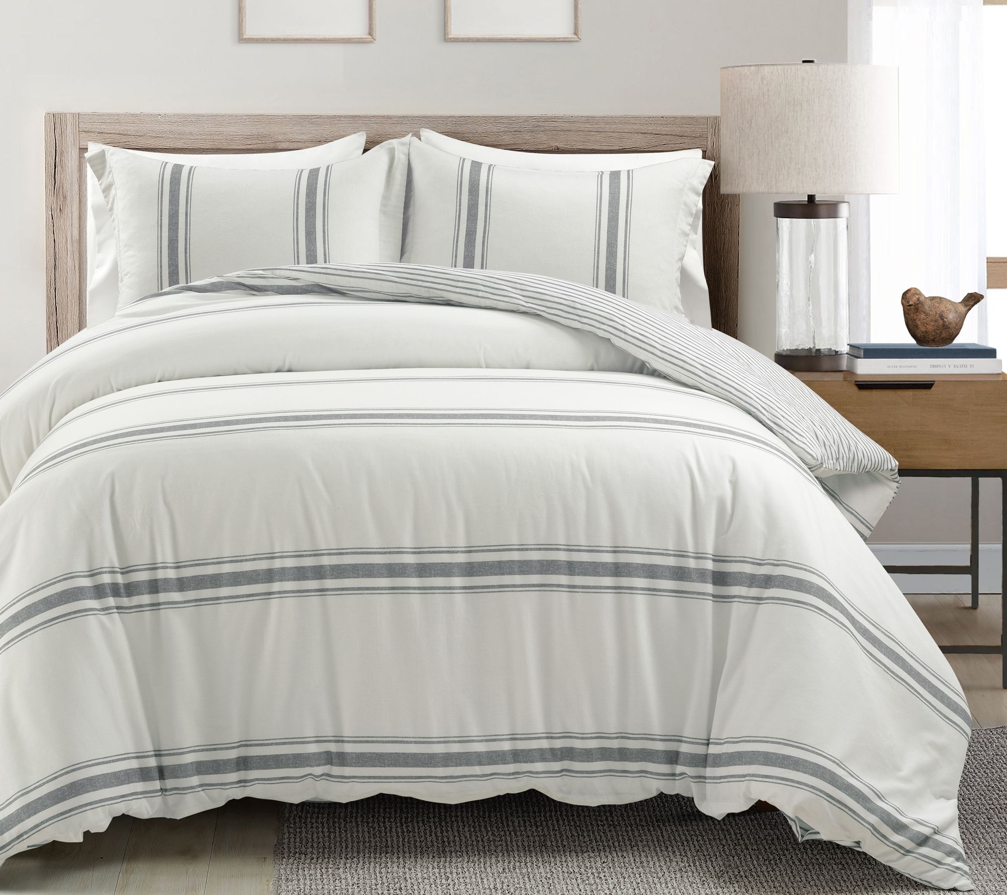 Hygge Geometric Cotton Duvet Set King by Lush Decor