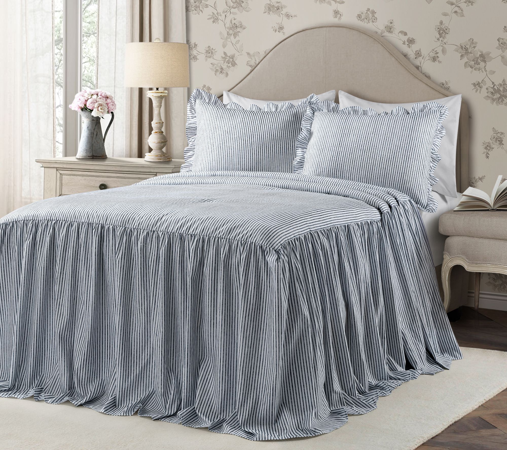 Ticking Stripe 3-Piece King Bedspread by Lush Decor