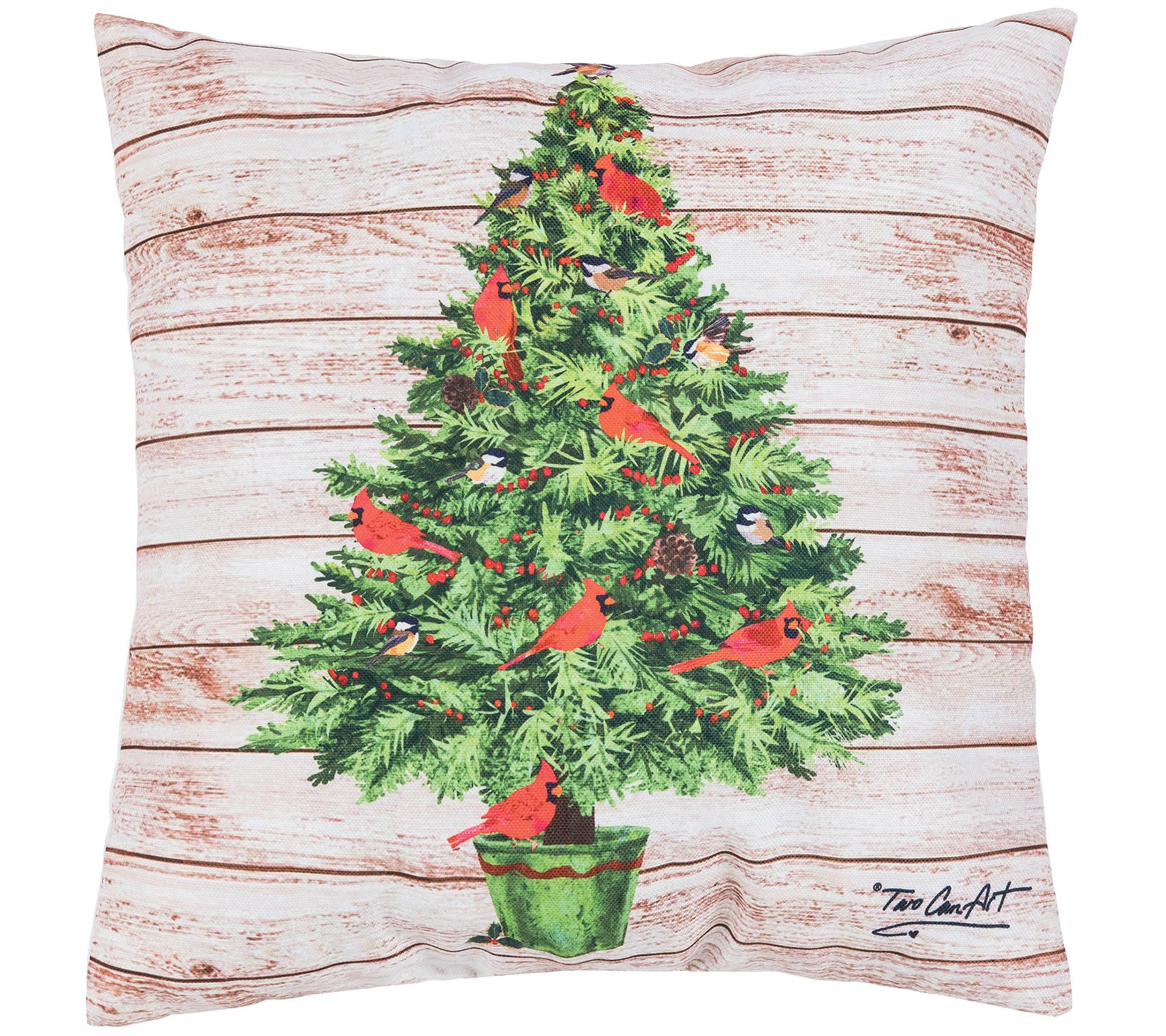 C&F Home Cardinal Yuletide Tree Pillow
