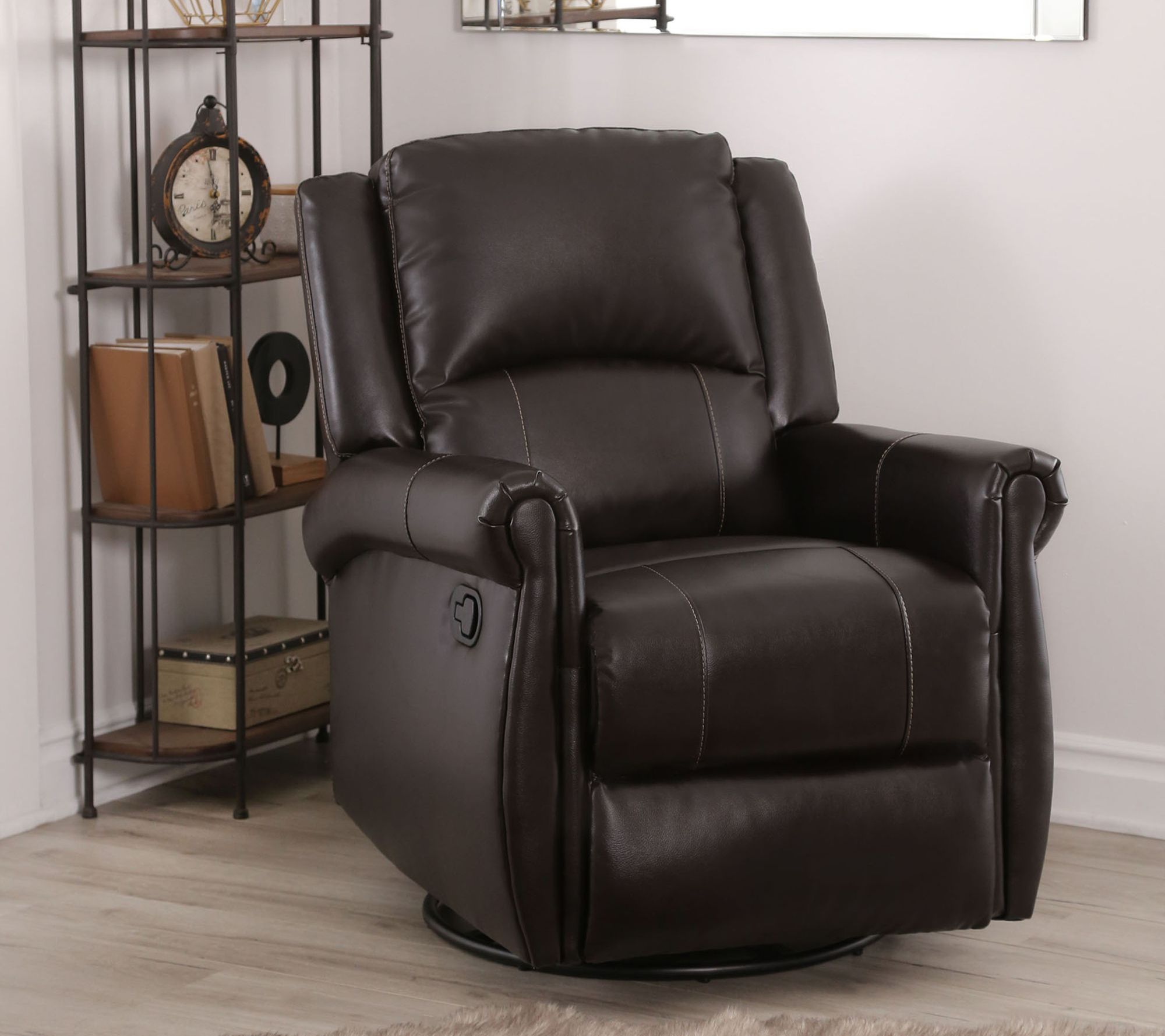 Elena Leather Swivel Glider Recliner by AbbysonLiving
