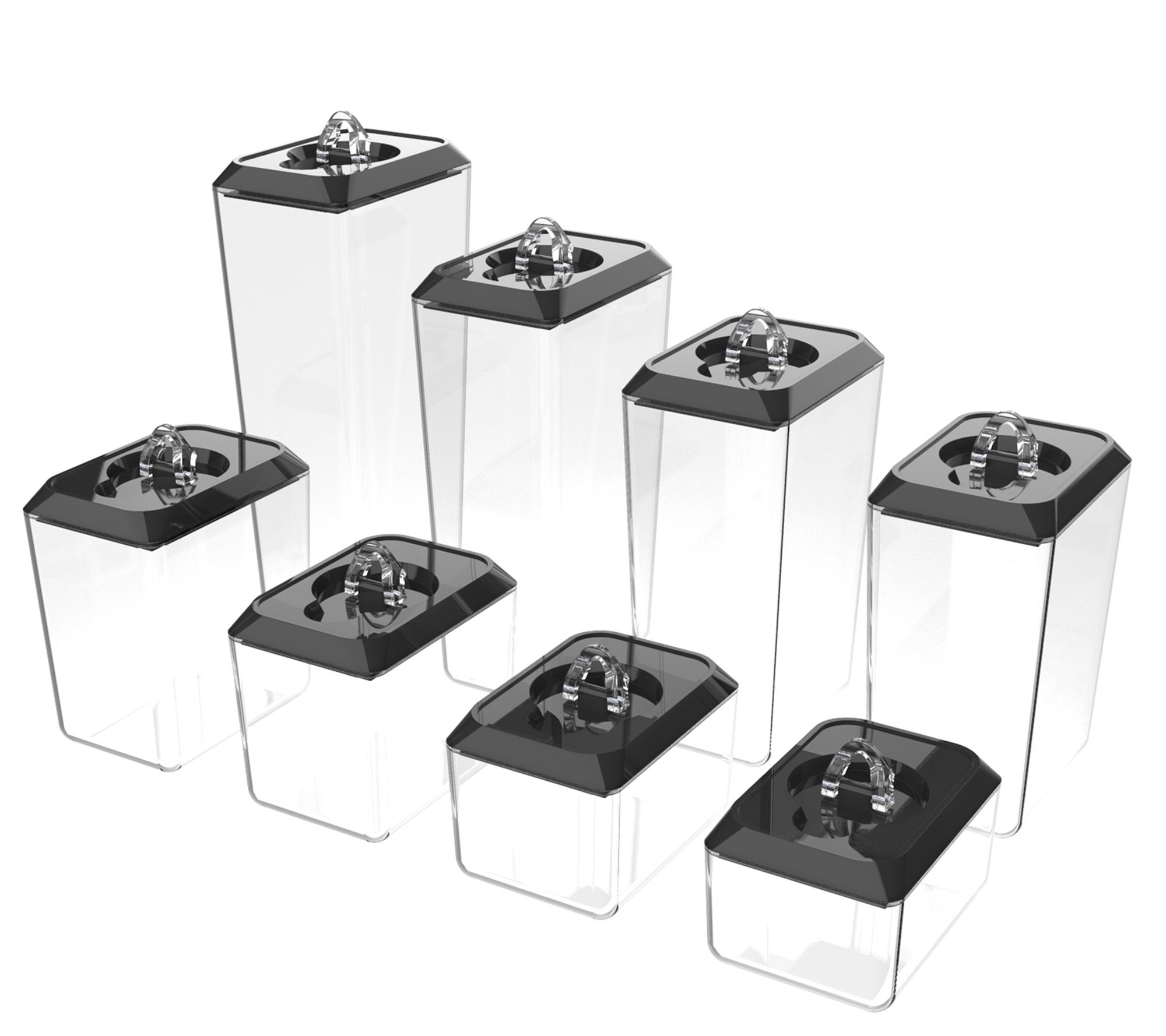 Hastings Home Set of 8 Rectangular Stacking Kitchen Canisters