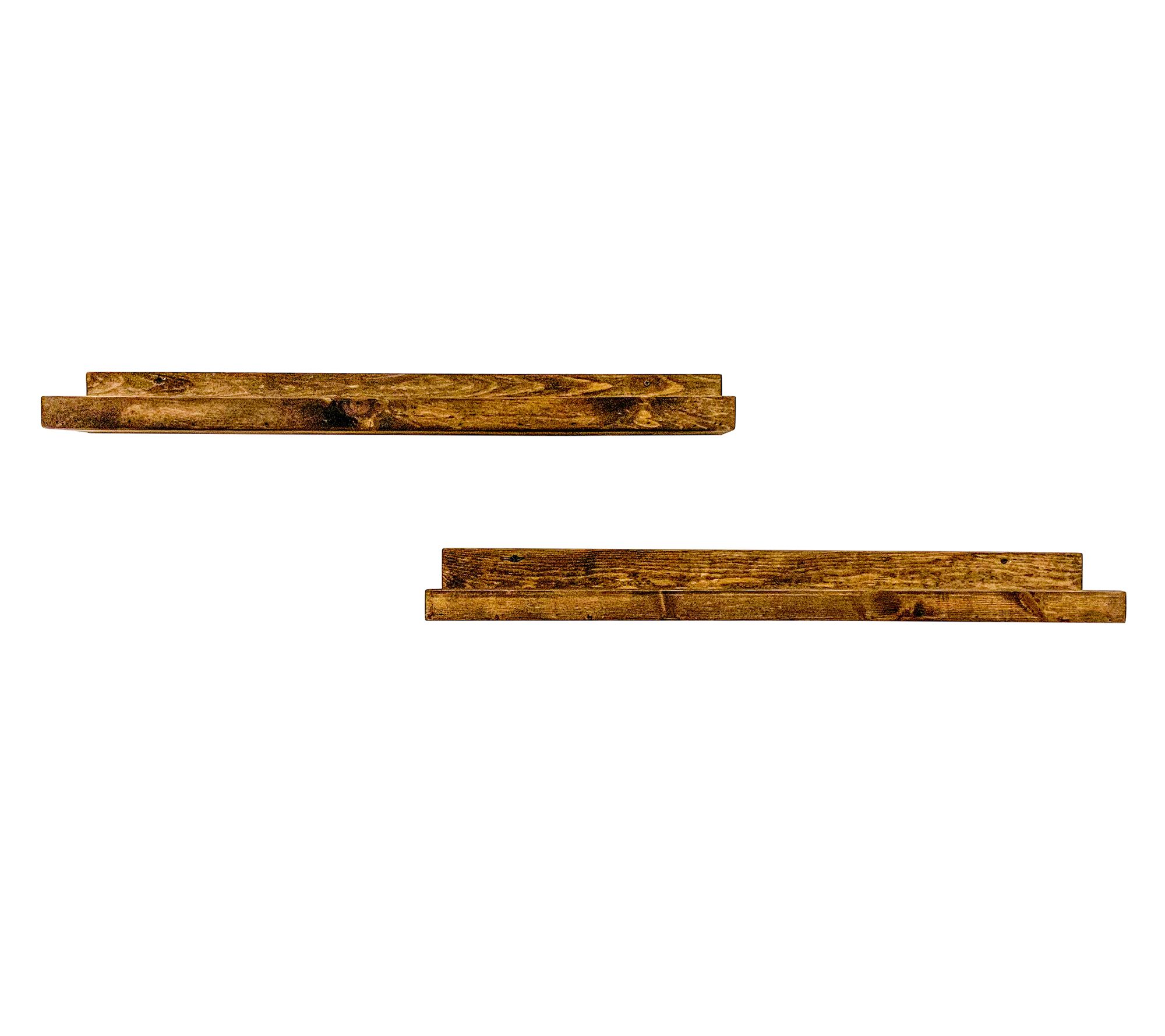 Rustic Luxe Wooden Wall Mounted 36" Shallow Floating Shelves