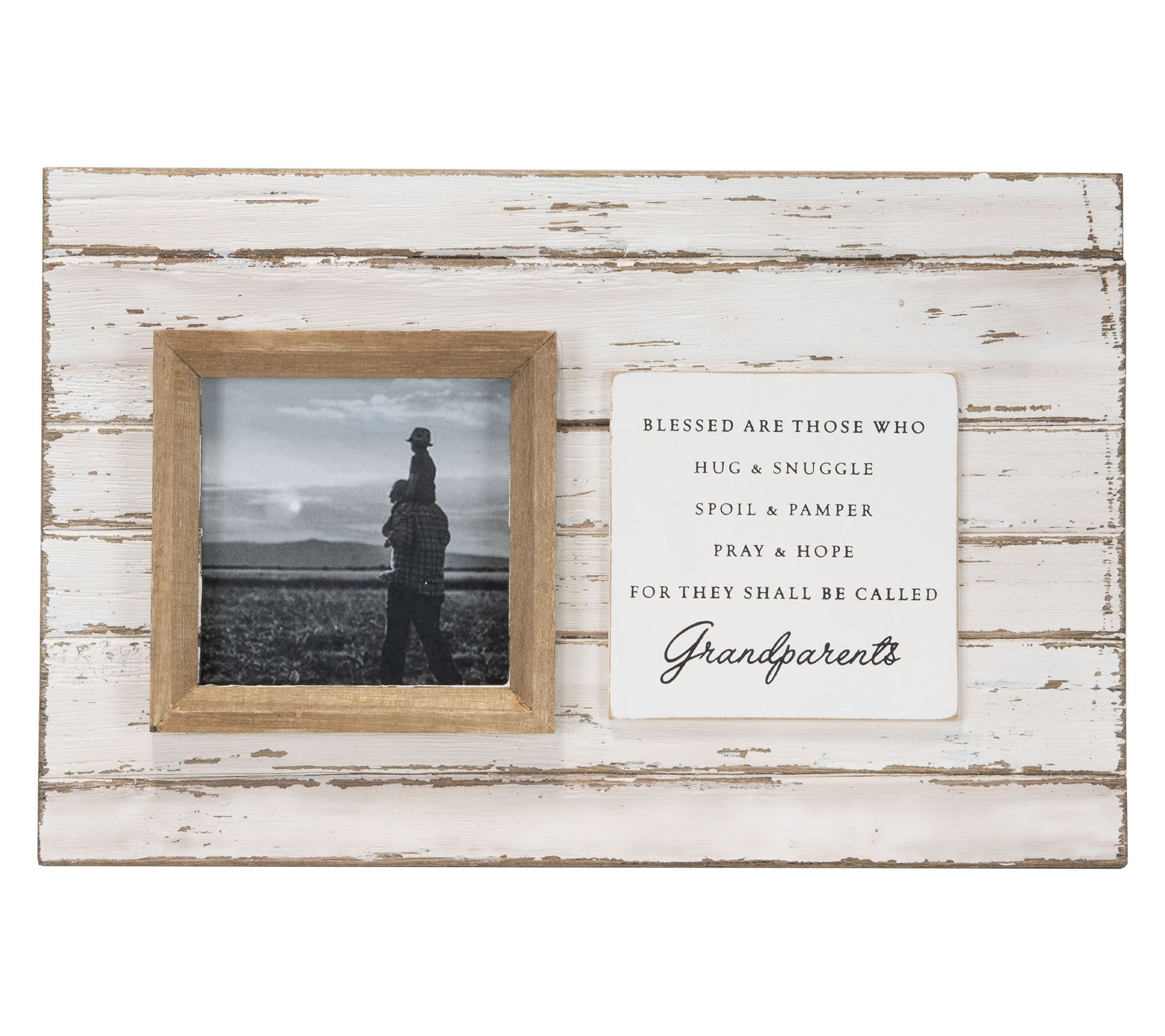 4 x 6 inch Decorative Distressed Wood Picture Frame with Nail Accents -  Holds 5 4x6 Photos - Foreside Home & Garden