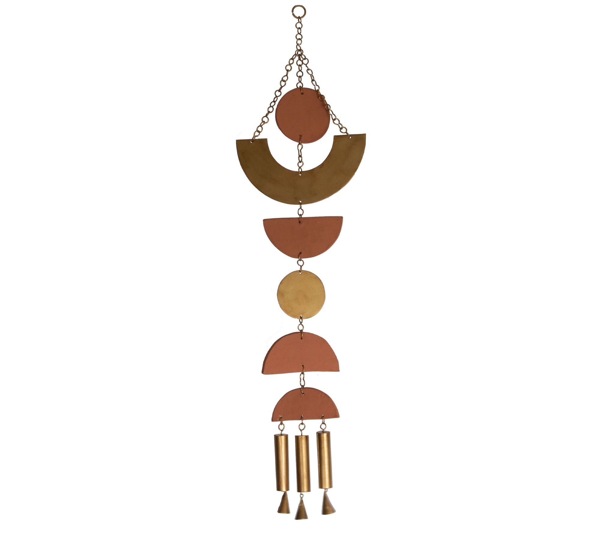 Foreside Geometric Brass Metal Hanging Wall Decor