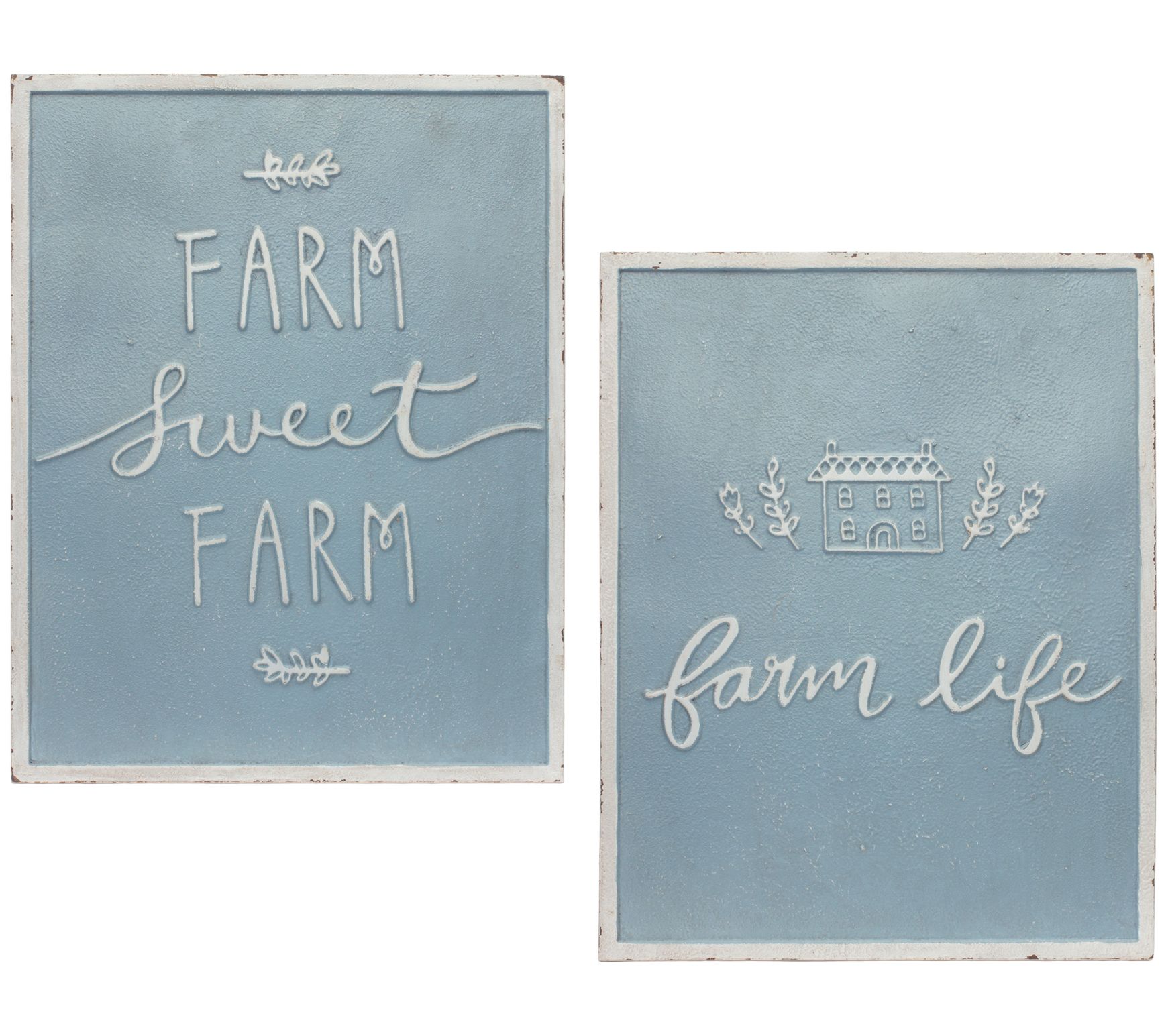 Melrose International Metal Farm Sign Set of 2