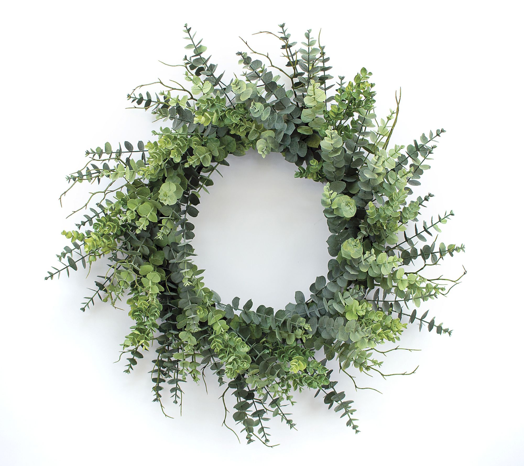 Melrose Eucalyptus Leaf Wreath with Twig Accents 29"D