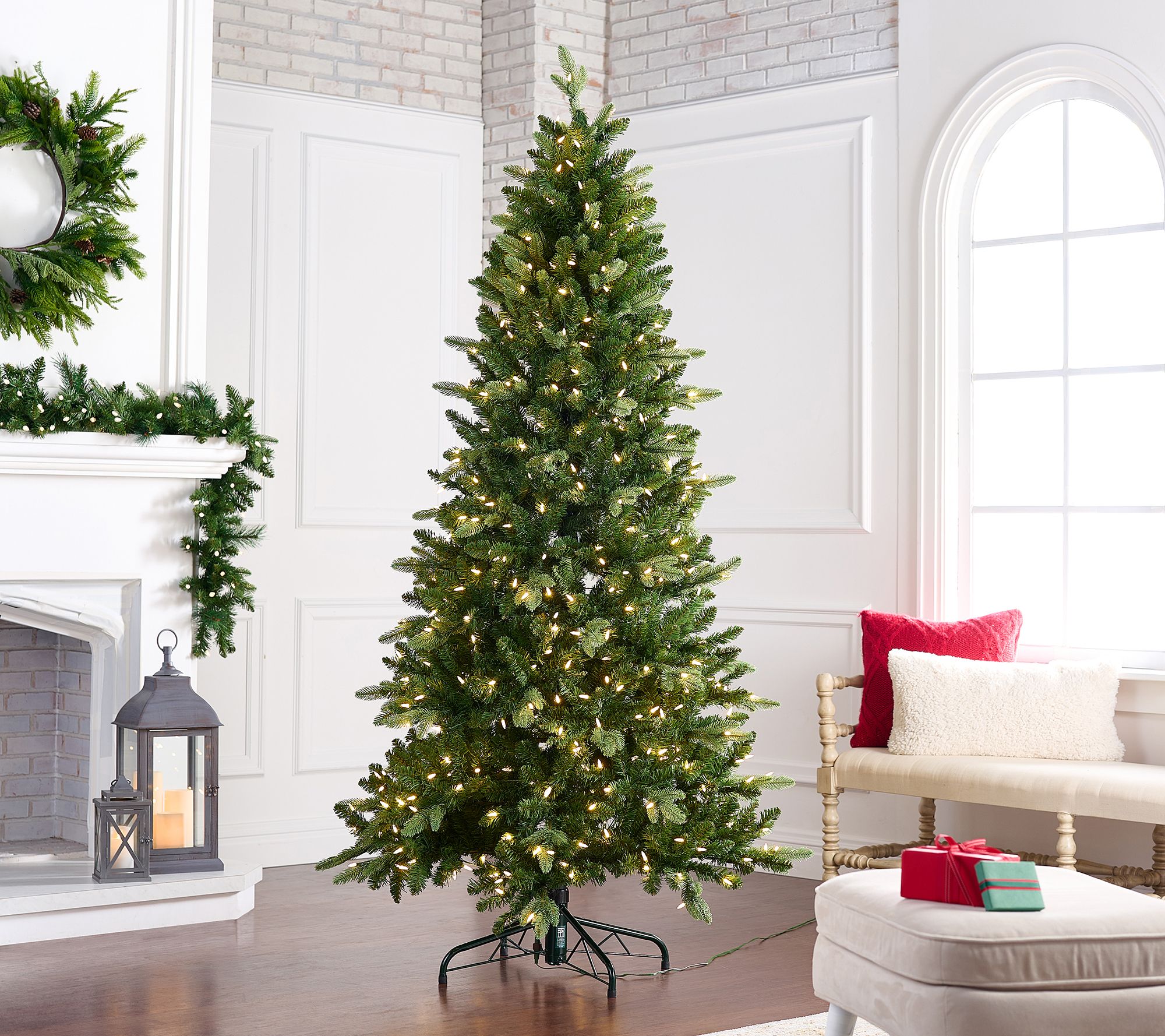 6/7/8 Feet Artificial Christmas Tree with Remote-controlled Color