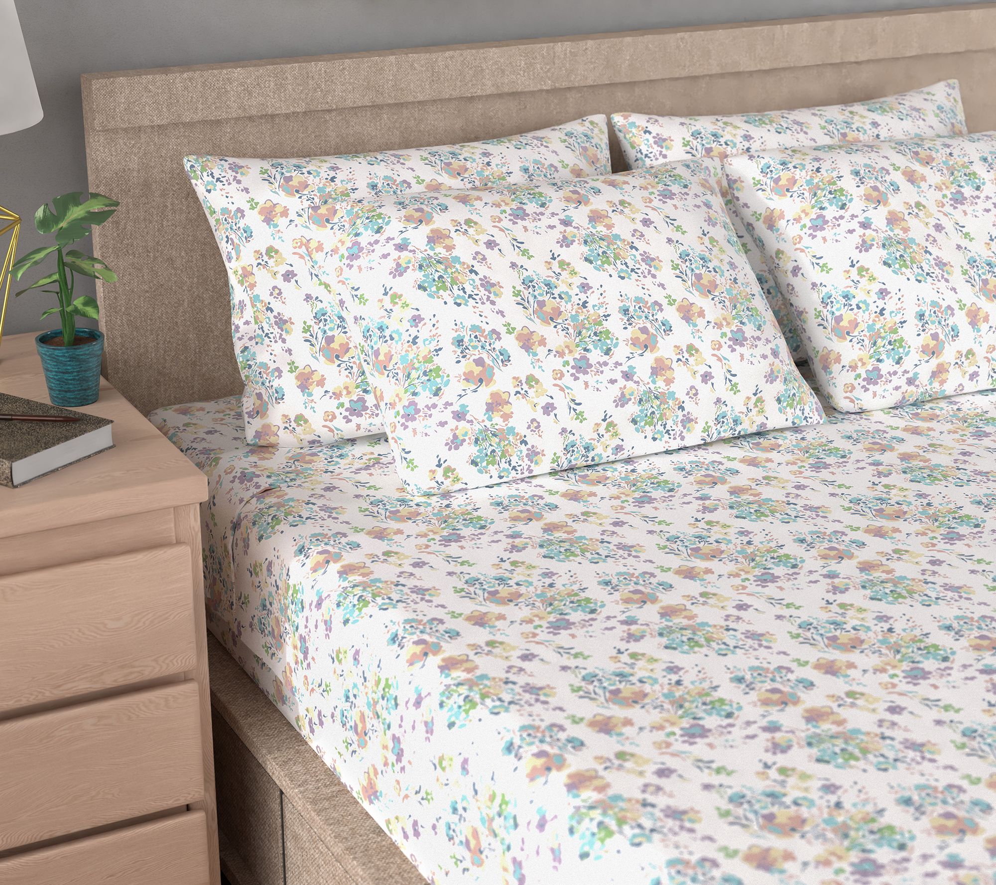 Home Reflections Double Brushed Sheet Set w/ Extra Cases