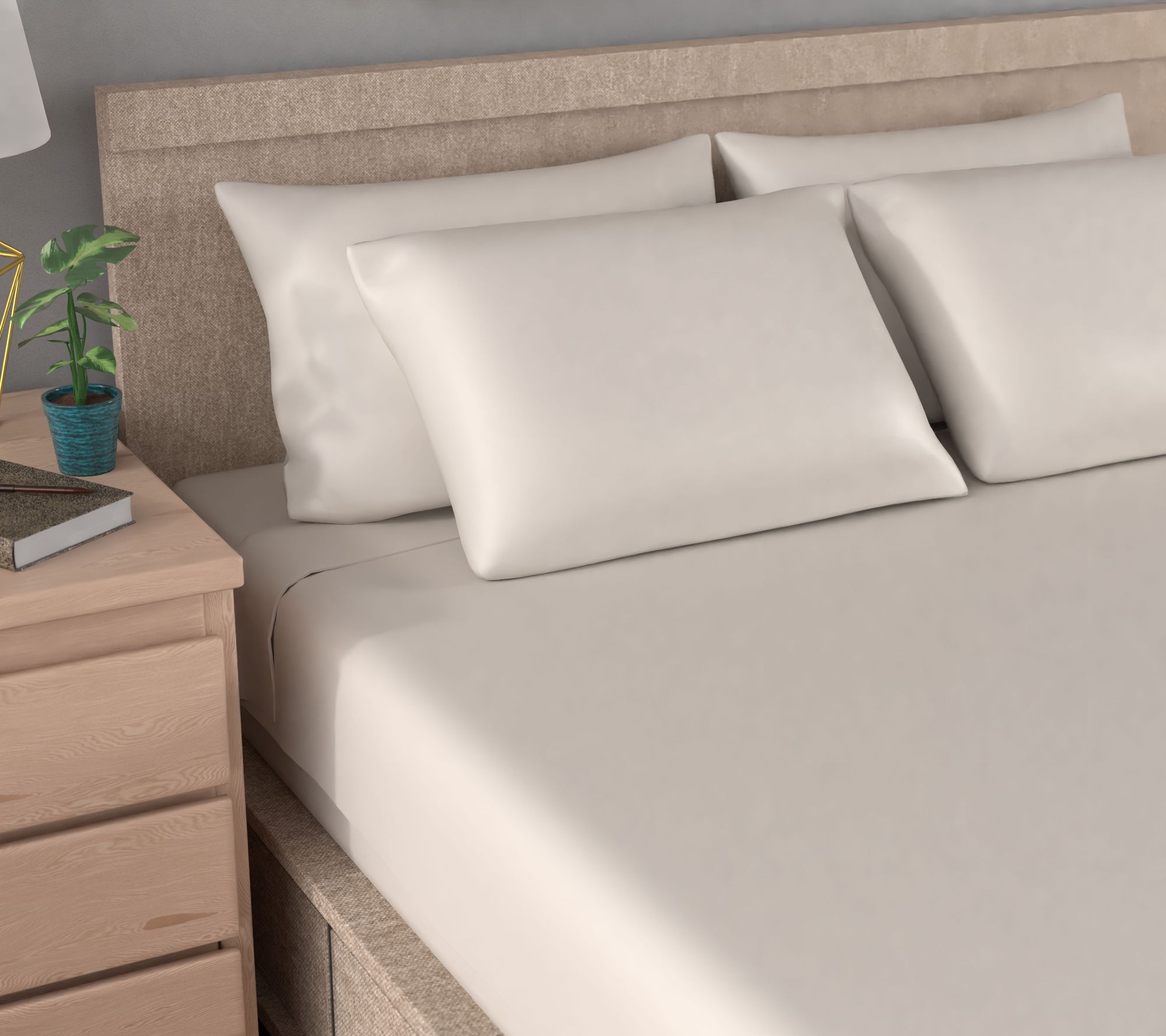 Home Reflections Double Brushed Sheet Set w/ Extra Cases