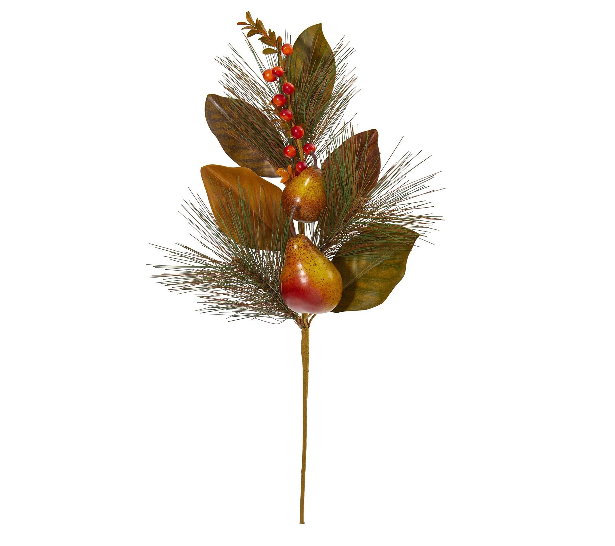 Nearly Natural S/(6) 24" Pear, Pine and Magnolia Leaf Flower