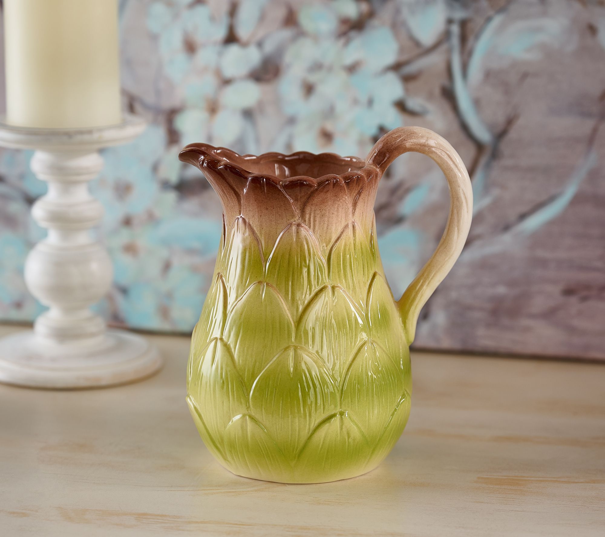 Cozy Cottage by Liz Marie Asparagus Ceramic Pitcher