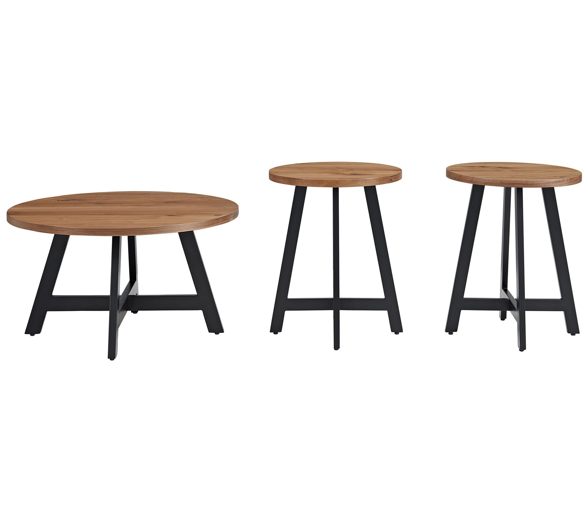 Lavish Home 3PC Round Industrial Coffee TableSide Tables