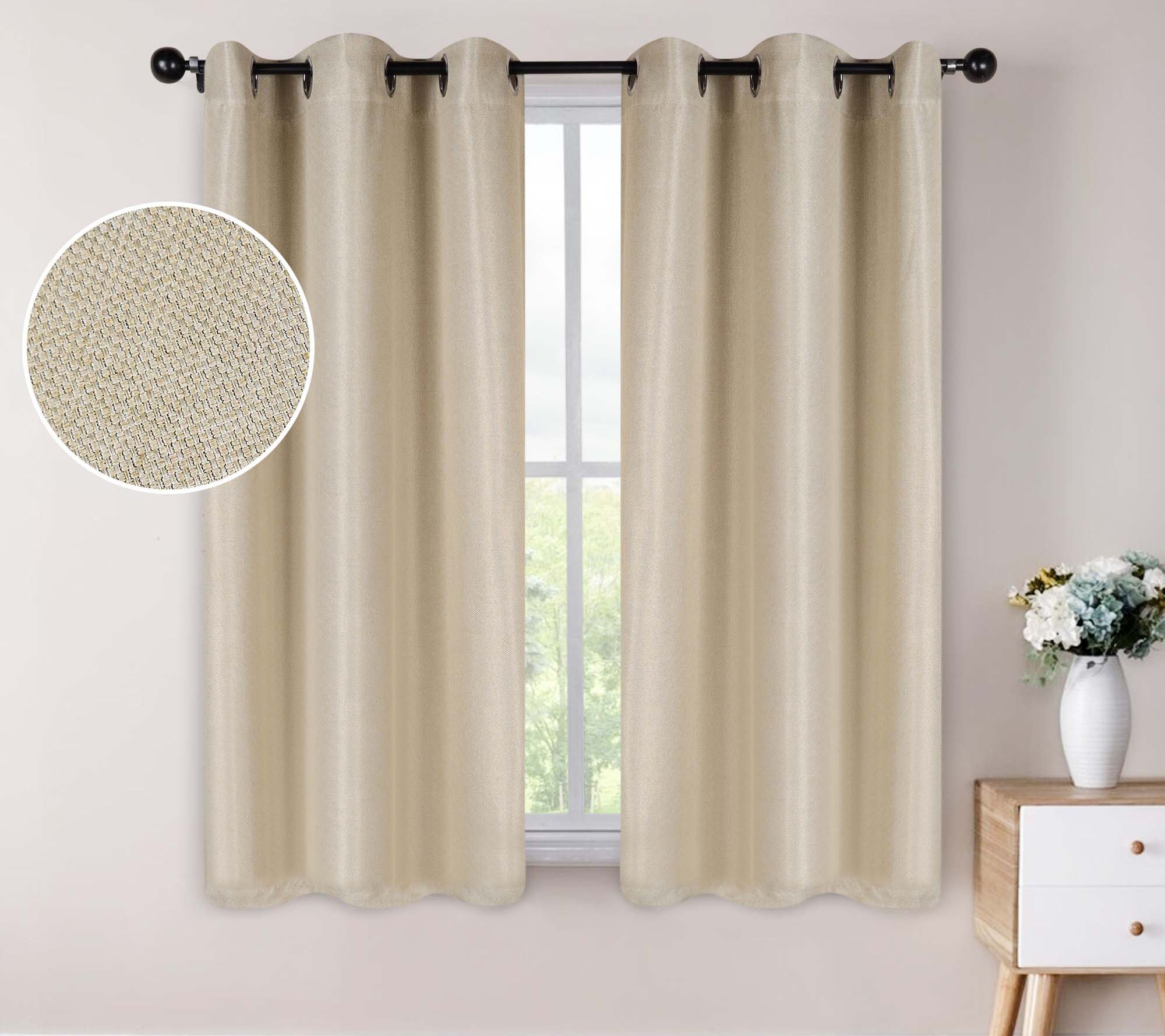 Superior Jaxon Textured Blackout Curtain S/2 Panels, 42X63