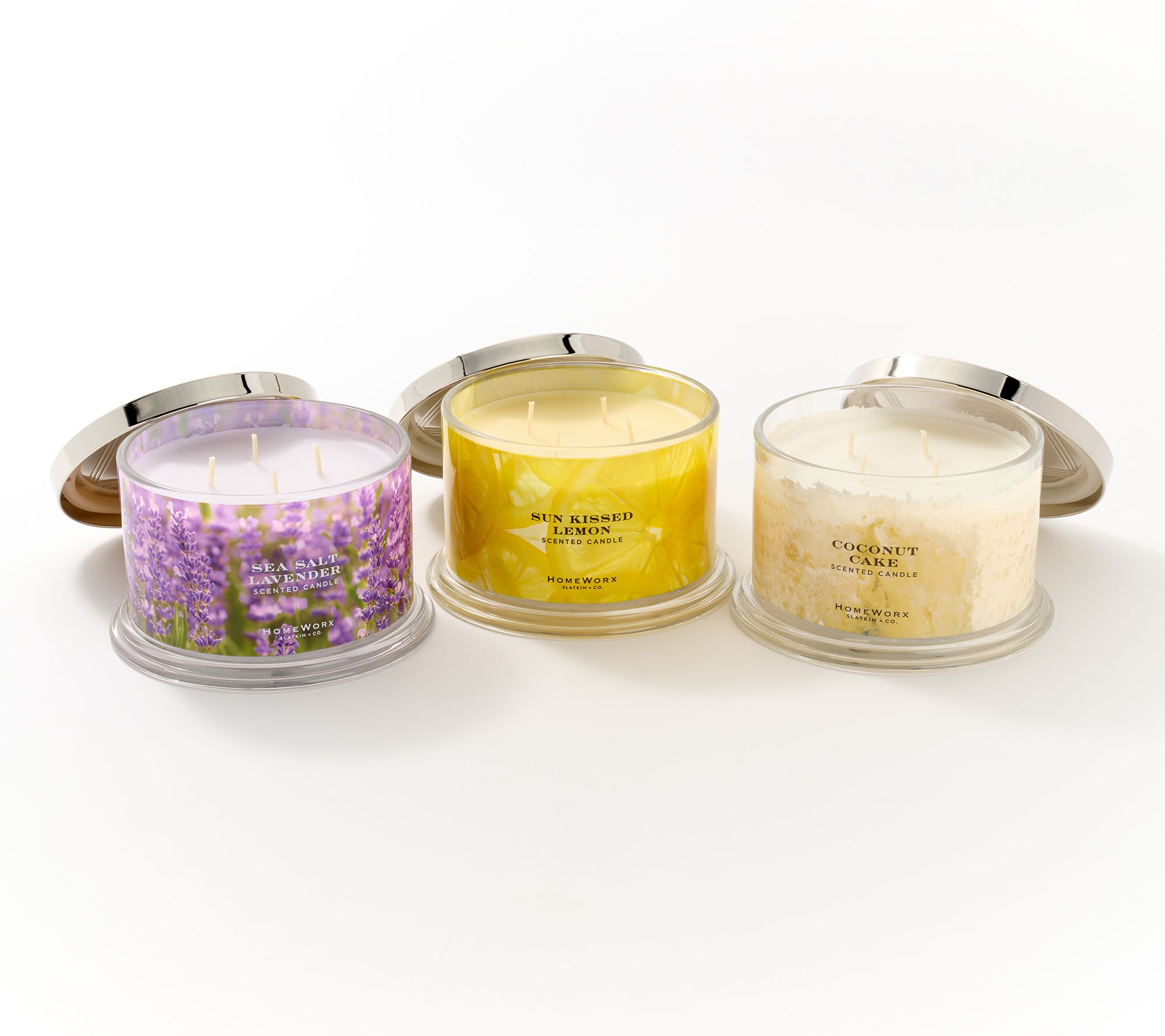 HomeWorx by Slatkin + Co. Set of 3 18-oz Candles