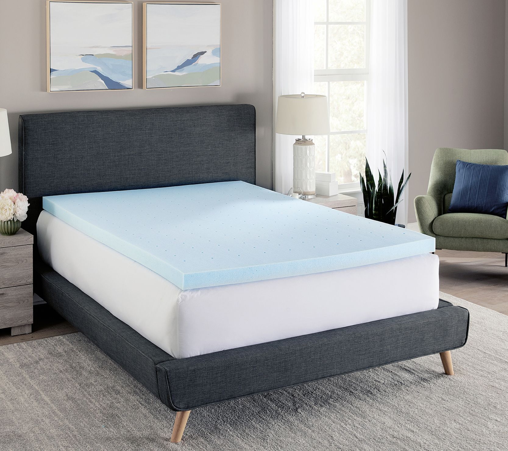 Bodipedic 4" Gel-Infused Memory Foam Mattress Topper, Full