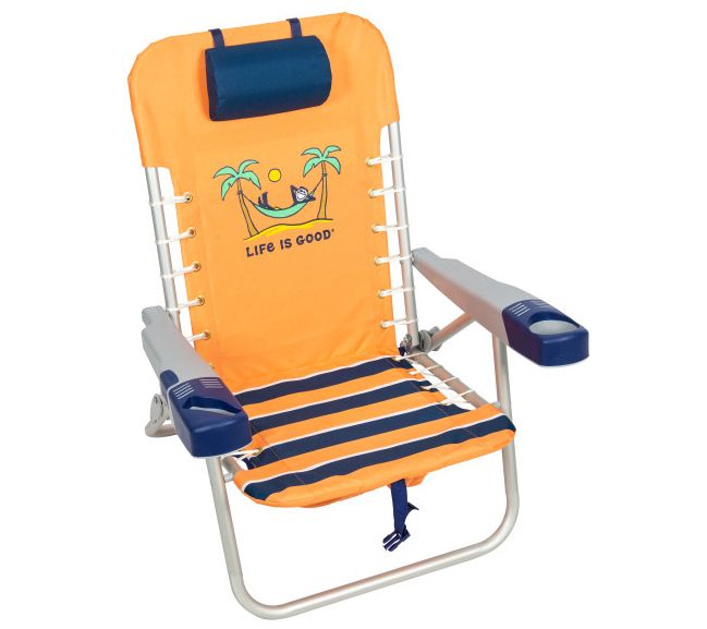 Life is Good Canyon Orange Lace-up Backpack Beach Chair