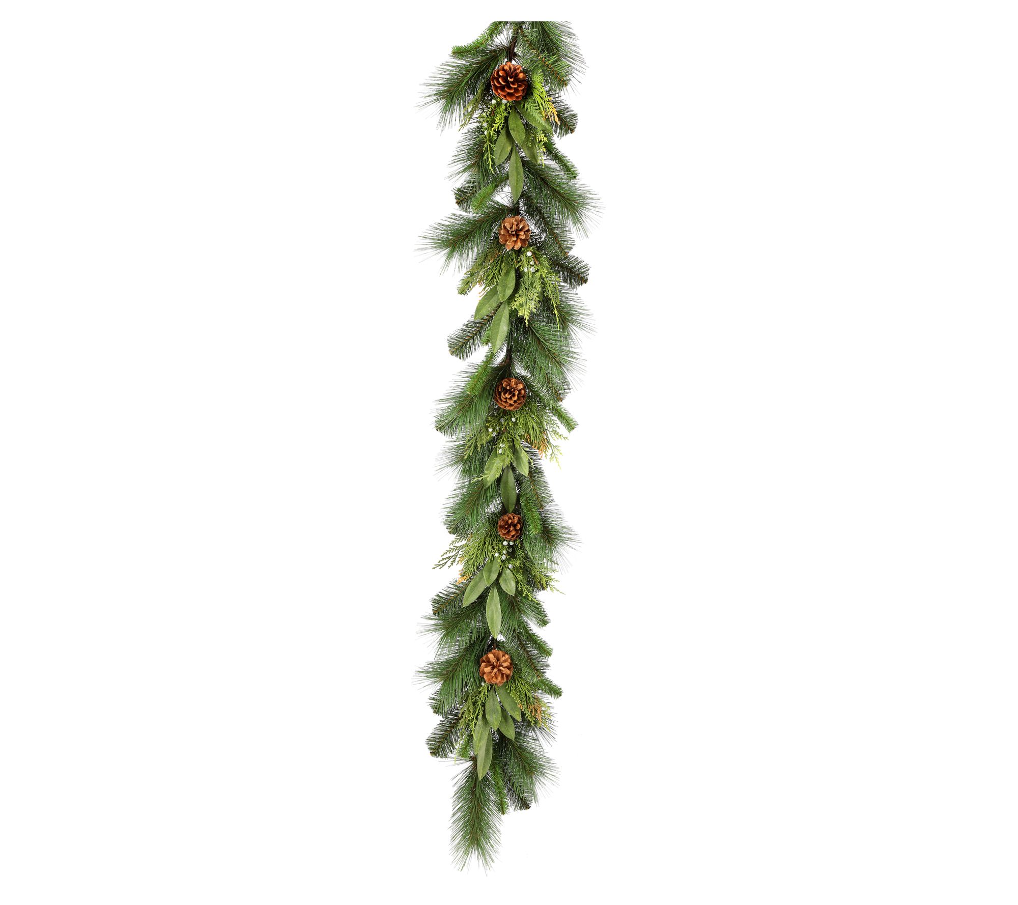 60" Juniper Cedar Mix Pine Bay leaf & Cone Garland by Valerie