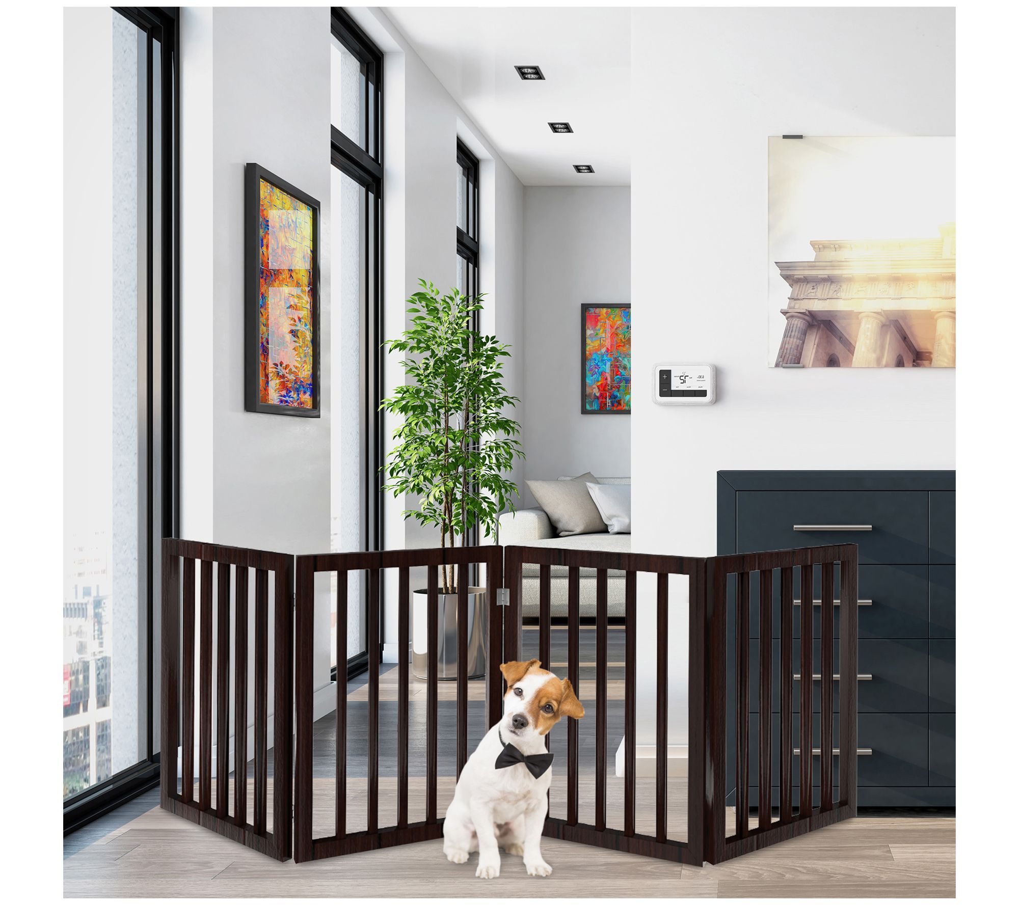 Petmaker Pet Gate 4-Panel Indoor Foldable Fence