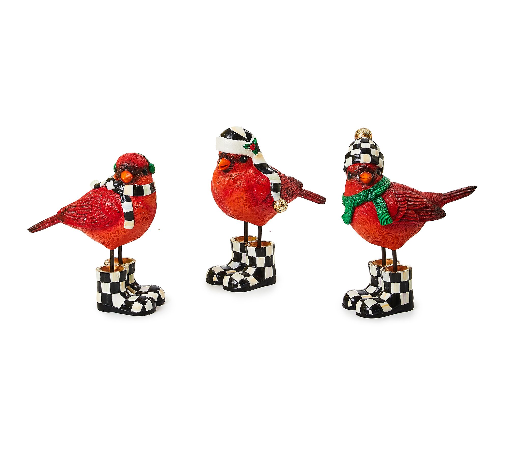 MacKenzie- Childs Set of 3 Cozy Christmas Cardinals - QVC.com