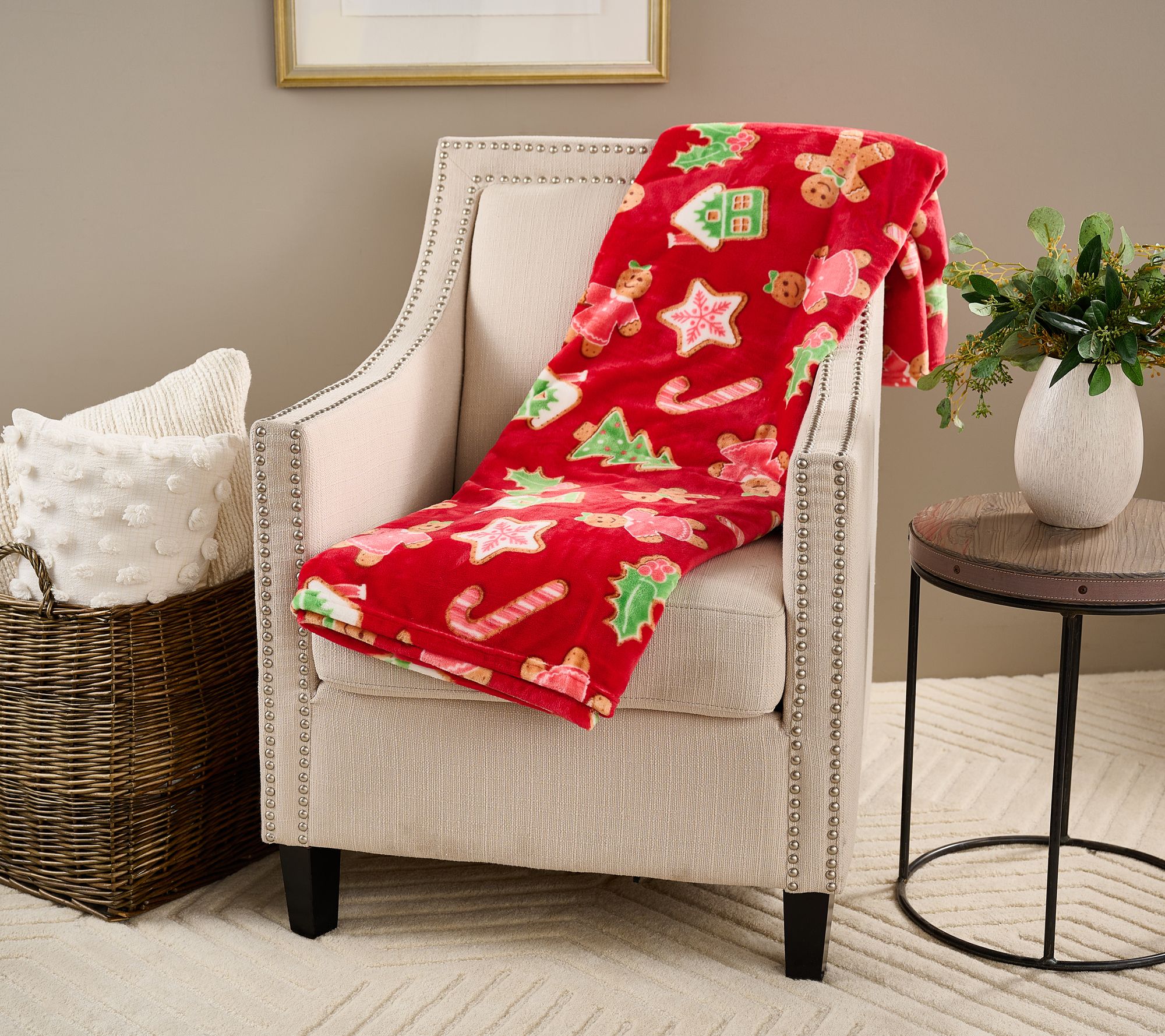 "As Is" Kringle Express Oversized 60" x 80" Holiday Printed Throw