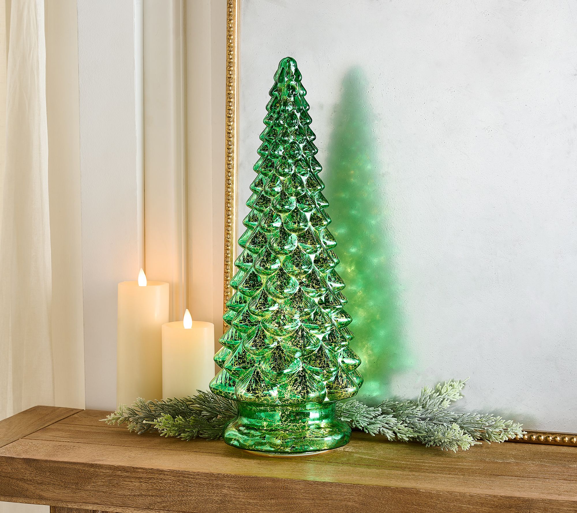 "As Is" 20" Twinkling Mercury Glass Tree by Valerie