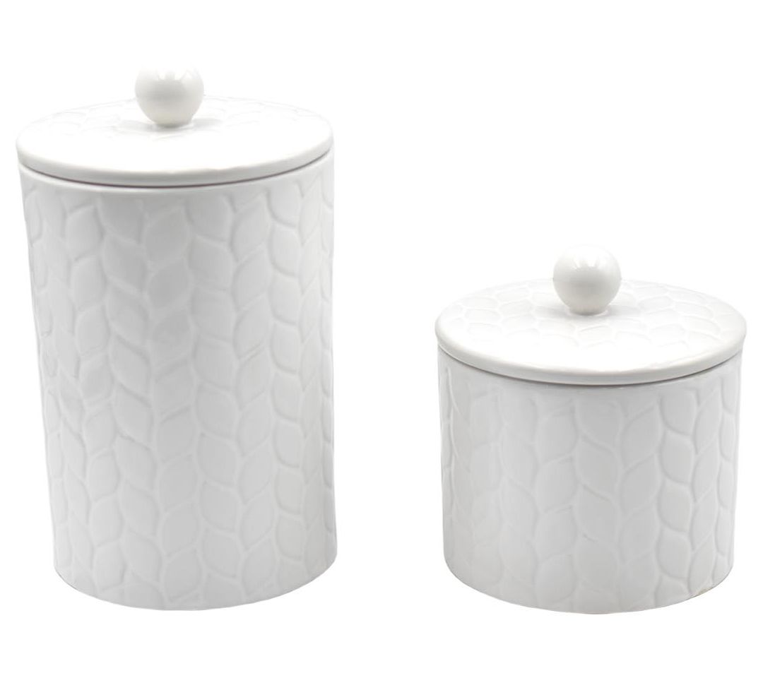 Temp-tations Carved Willow 1-qt and 2-qt Lidded Canisters