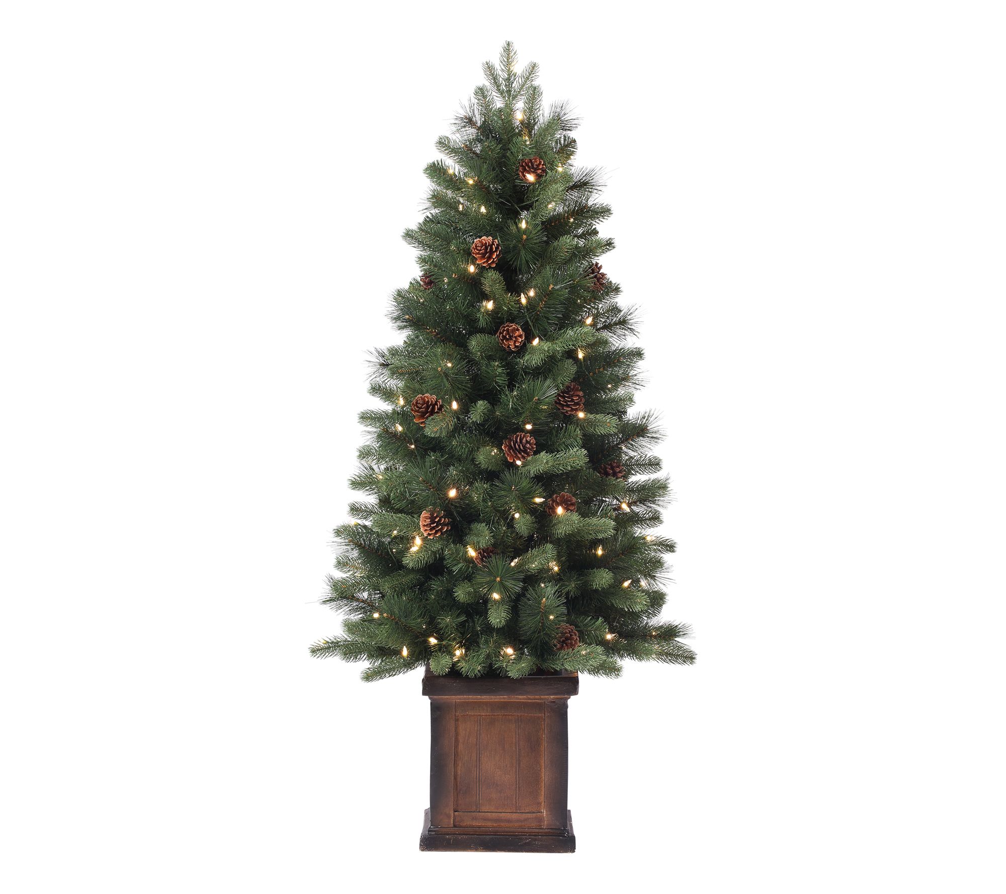 Haute Decor 4.5' Prelit Brookdale Fir Potted Tr ee