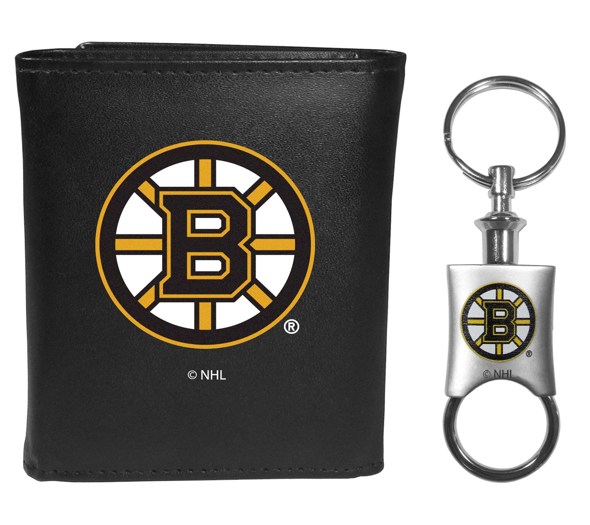 Siskiyou Sports NHL Leather Tri-Fold Wallet & Valet Key Chain
