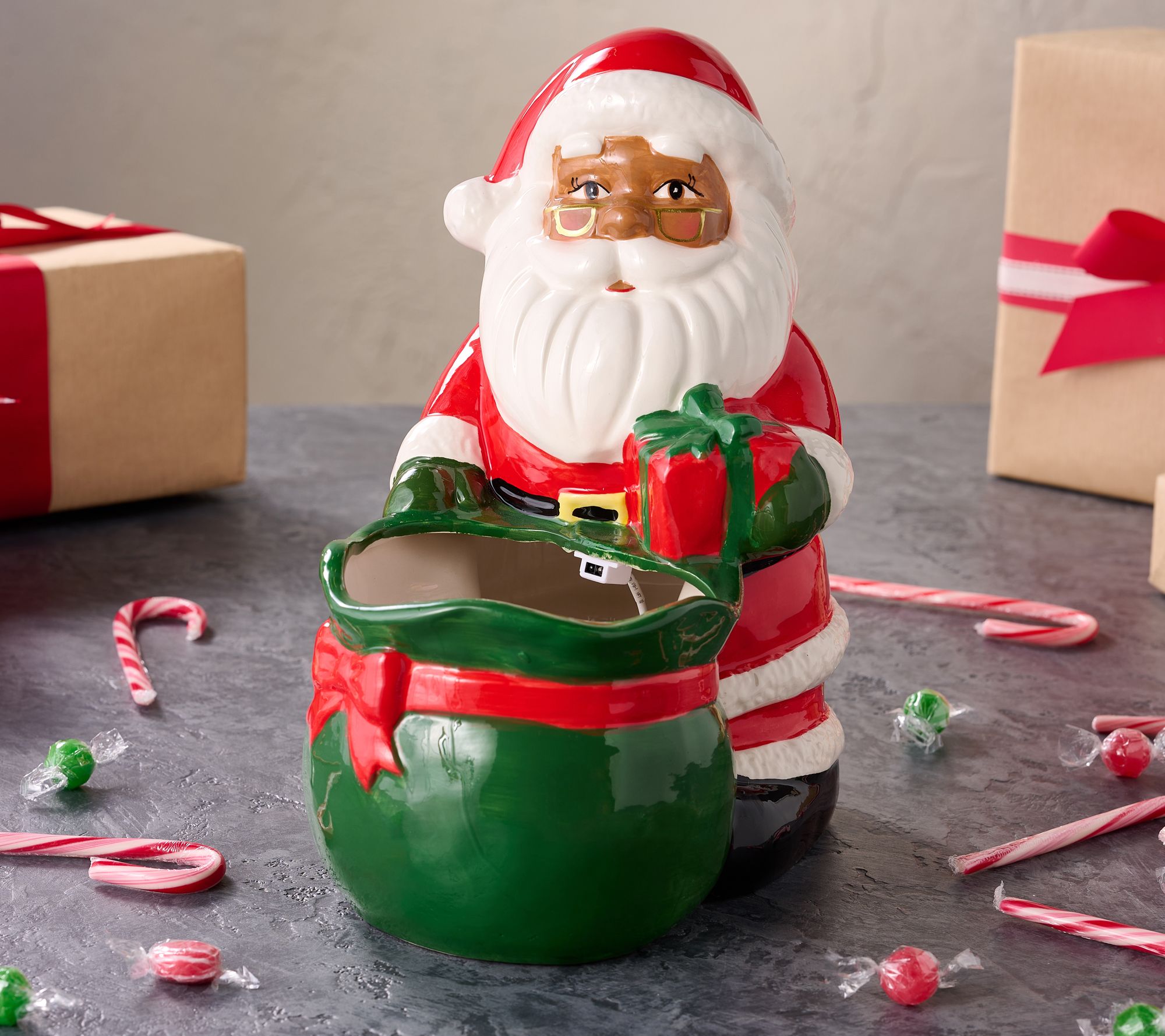 "As Is" Mr. Christmas 12" Ceramic Musical Holiday Candy Bowl