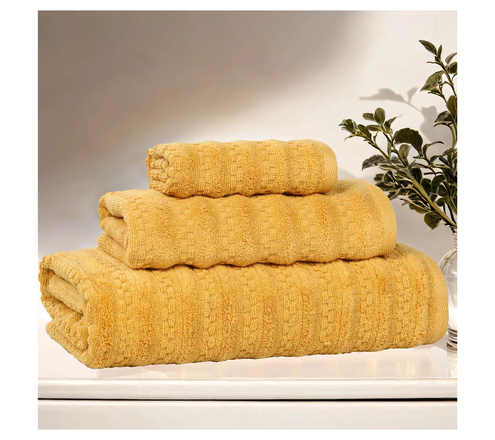 Superior 3 Piece Zuma Zero Twist Cotton Soft Towel Set - QVC.com