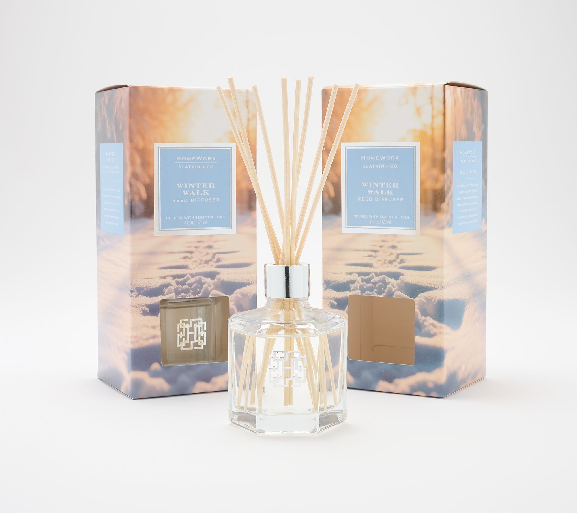 HomeWorx by Slatkin + Co. S/2 Winter Walk Reed Diffusers