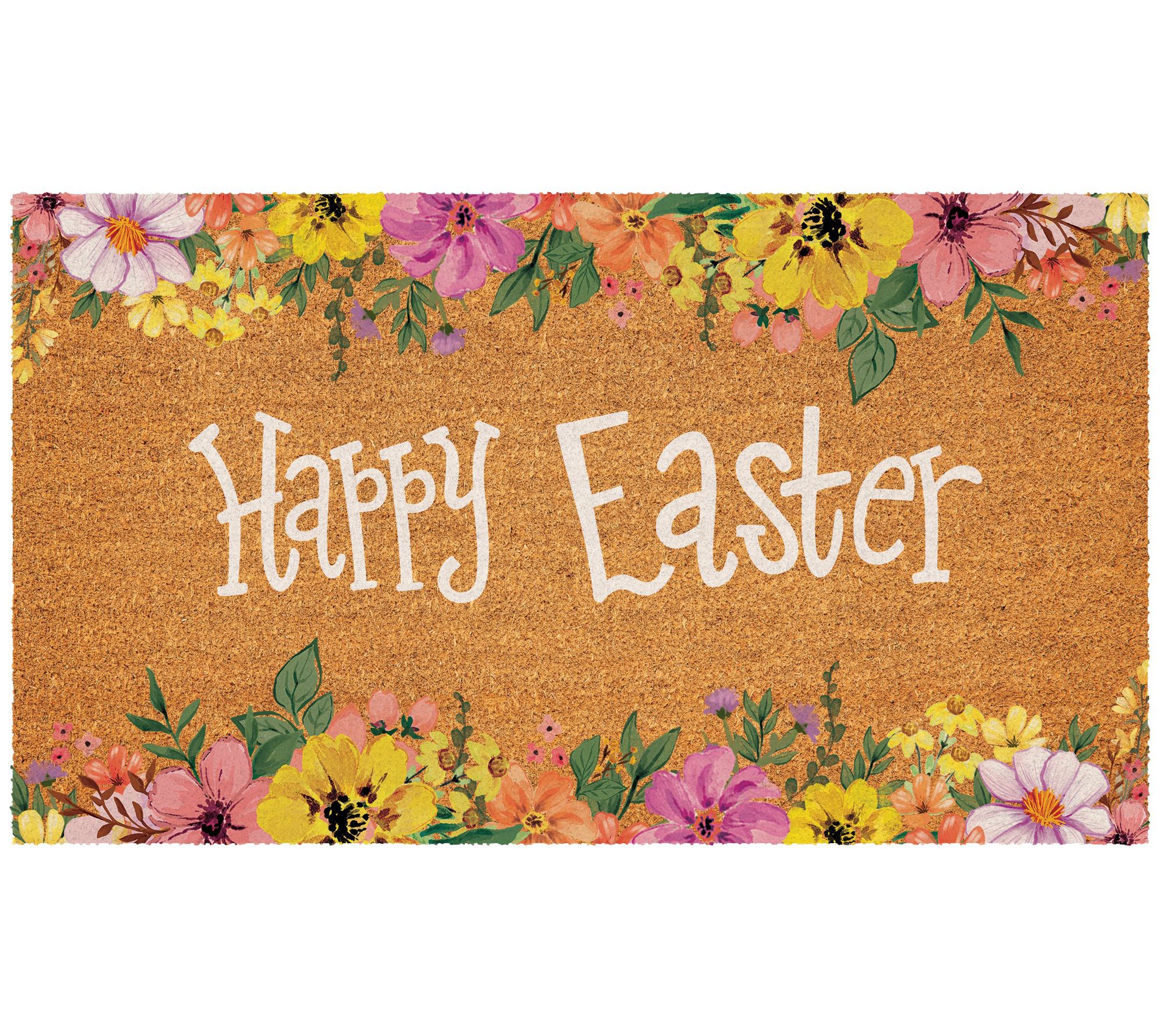 Evergreen 28"x16" Floral Bunny Coir Doormat