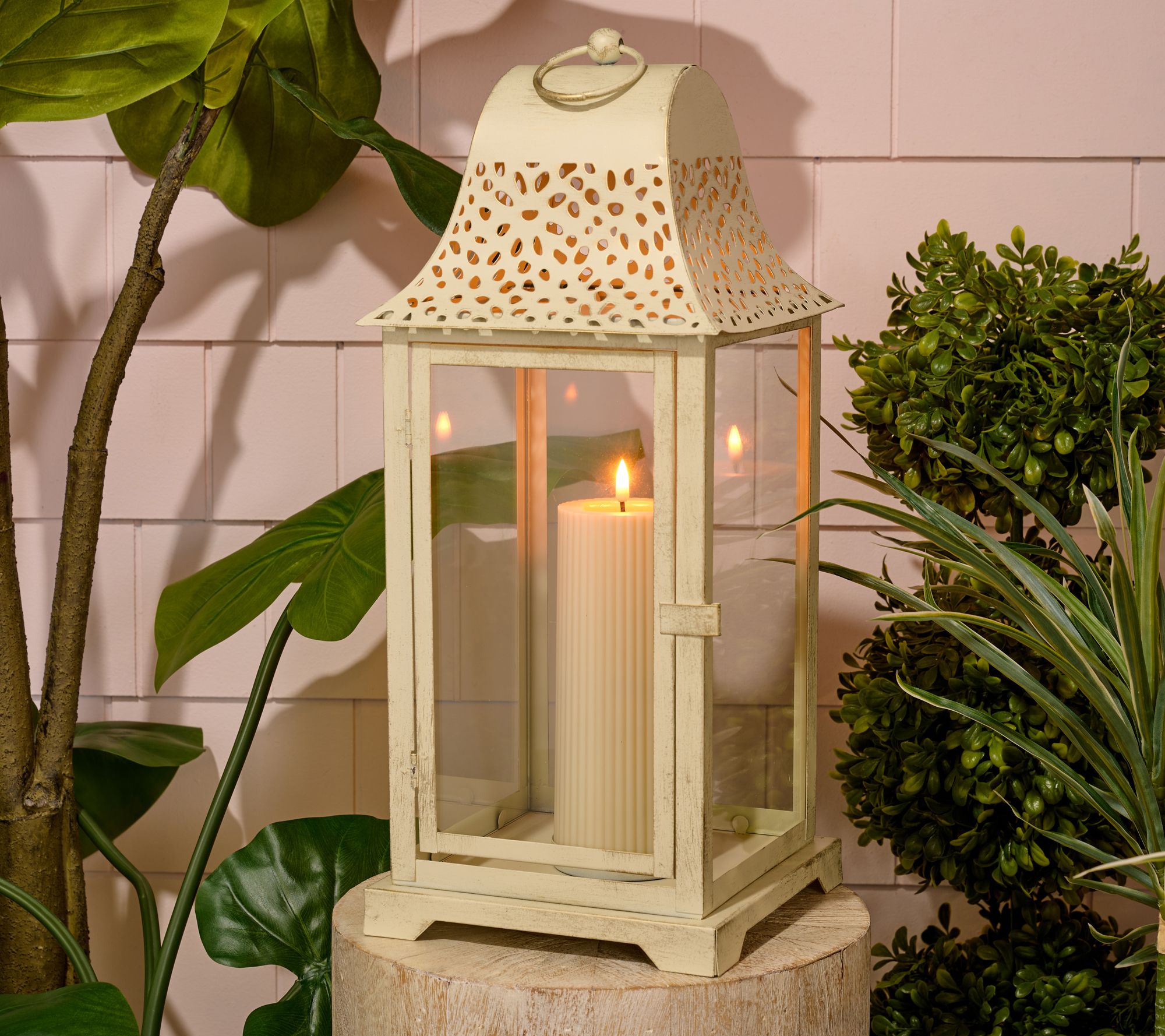 "As Is" 19" Indoor/Outdoor Pierced Metal Lantern by Kim Gravel