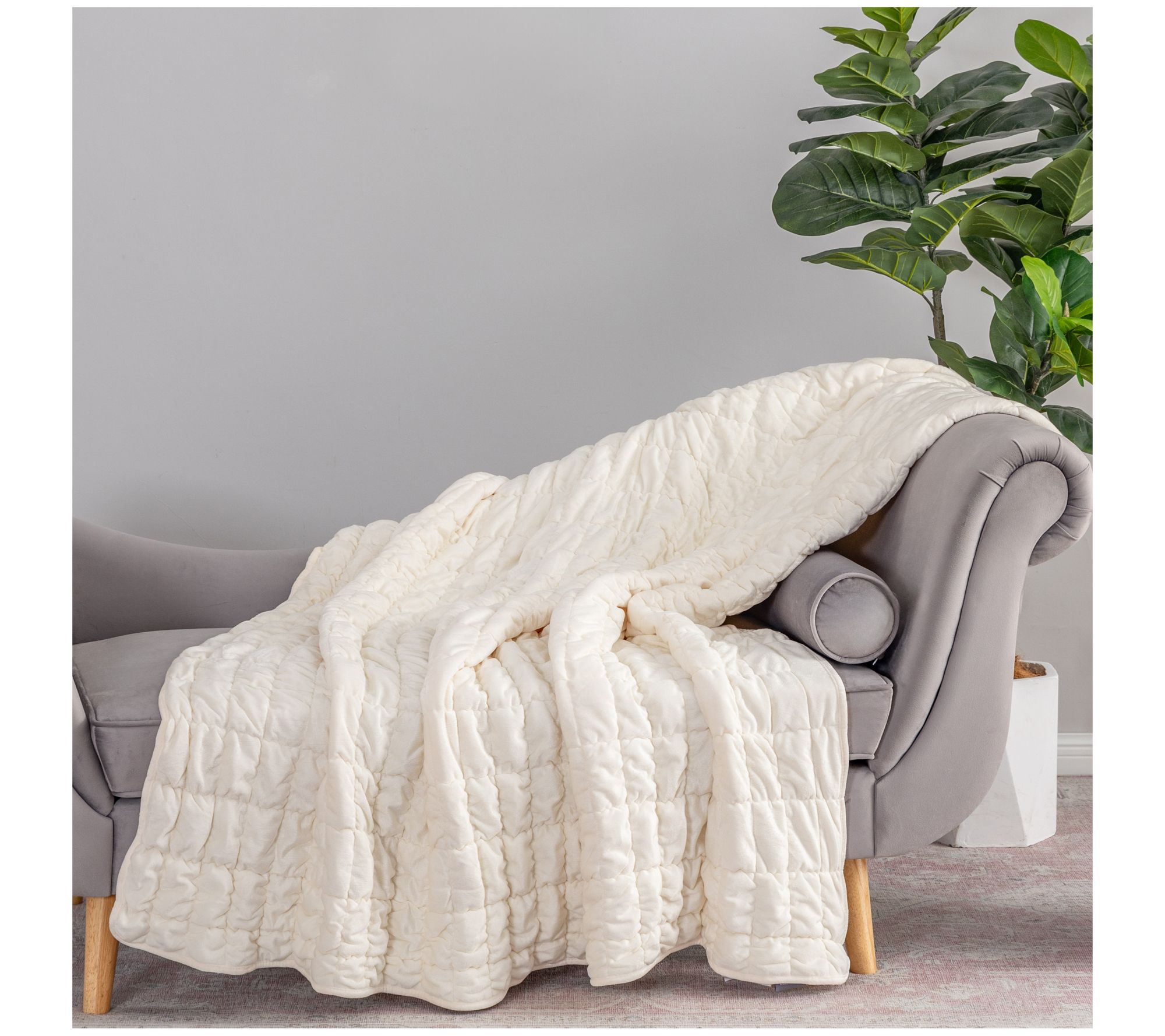 Berkshire Filled and Quilted Suedemink Oversized Throw